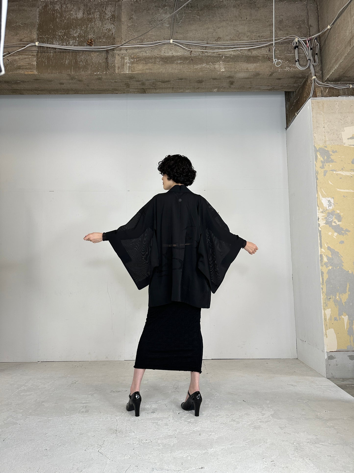 BLACK HAORI SHEER “ro_sukashi"