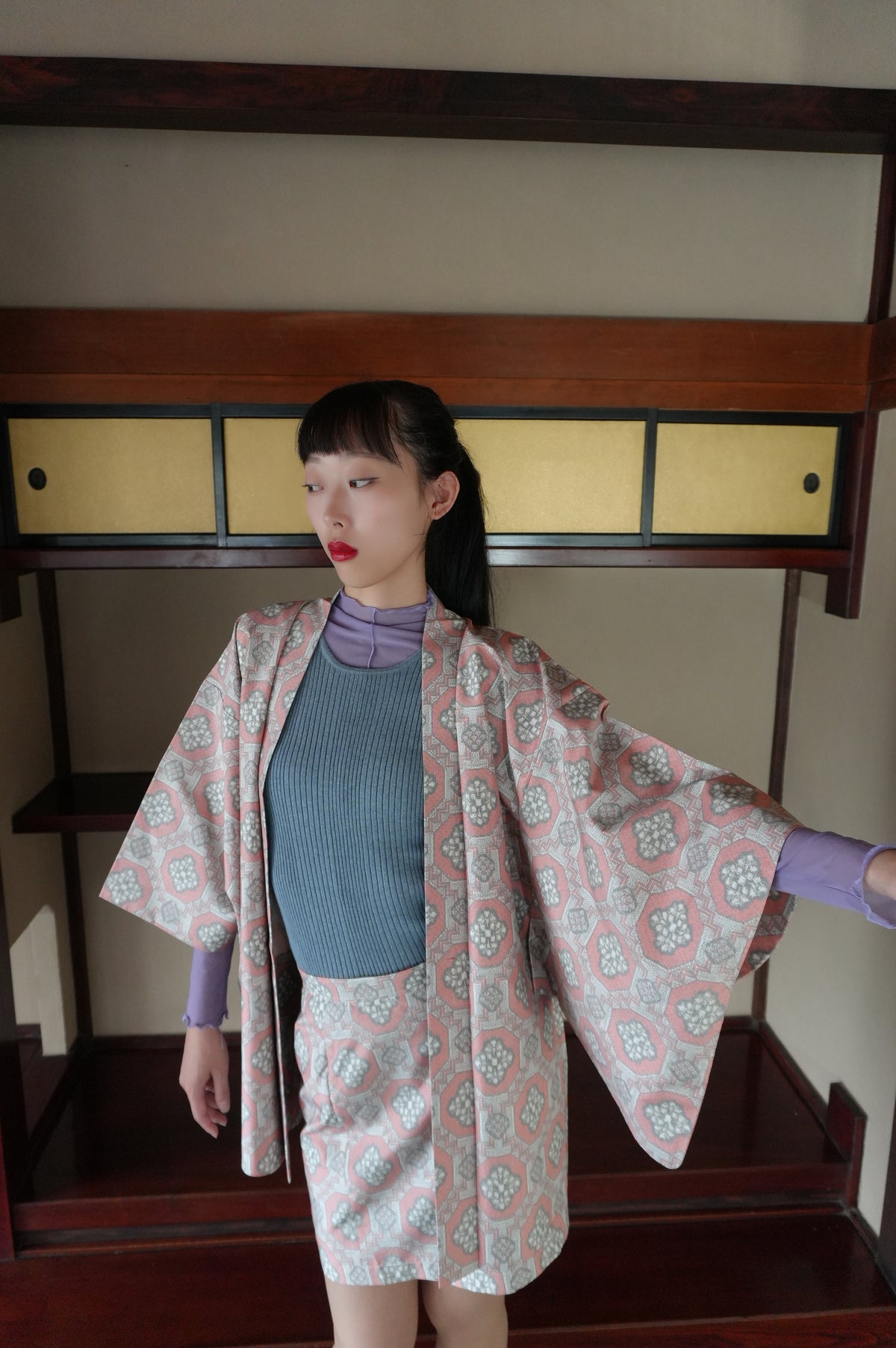 Made to Order — Style "AIC003" — Vintage Tsumugi Haori & Kimono Skirt Set