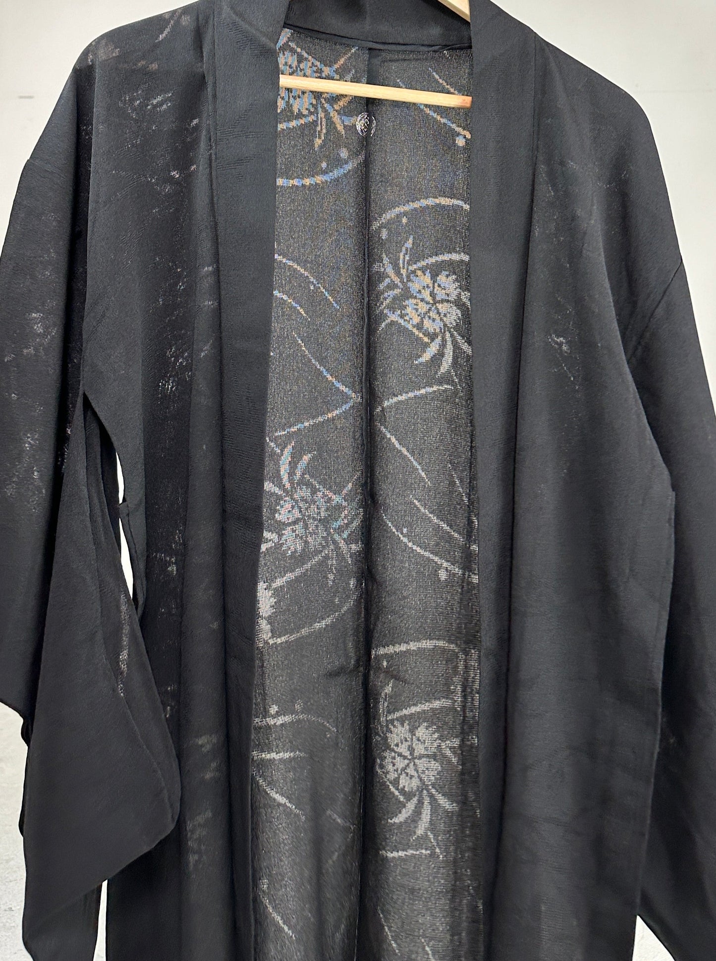 VINTAGE BLACK HAORI SHEER “ryusui_nadeshiko”