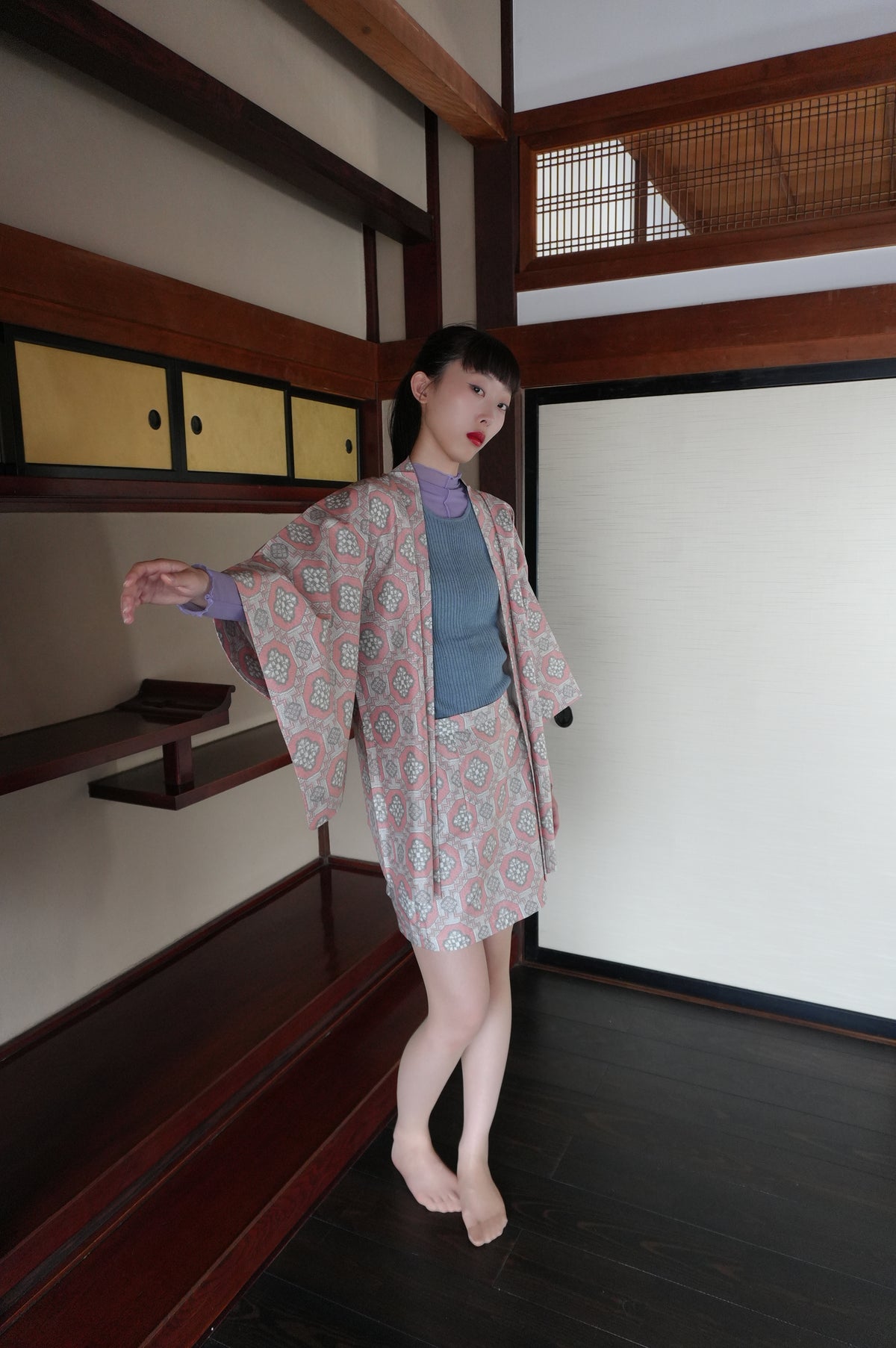 Made to Order — Style "AIC003" — Vintage Tsumugi Haori & Kimono Skirt Set