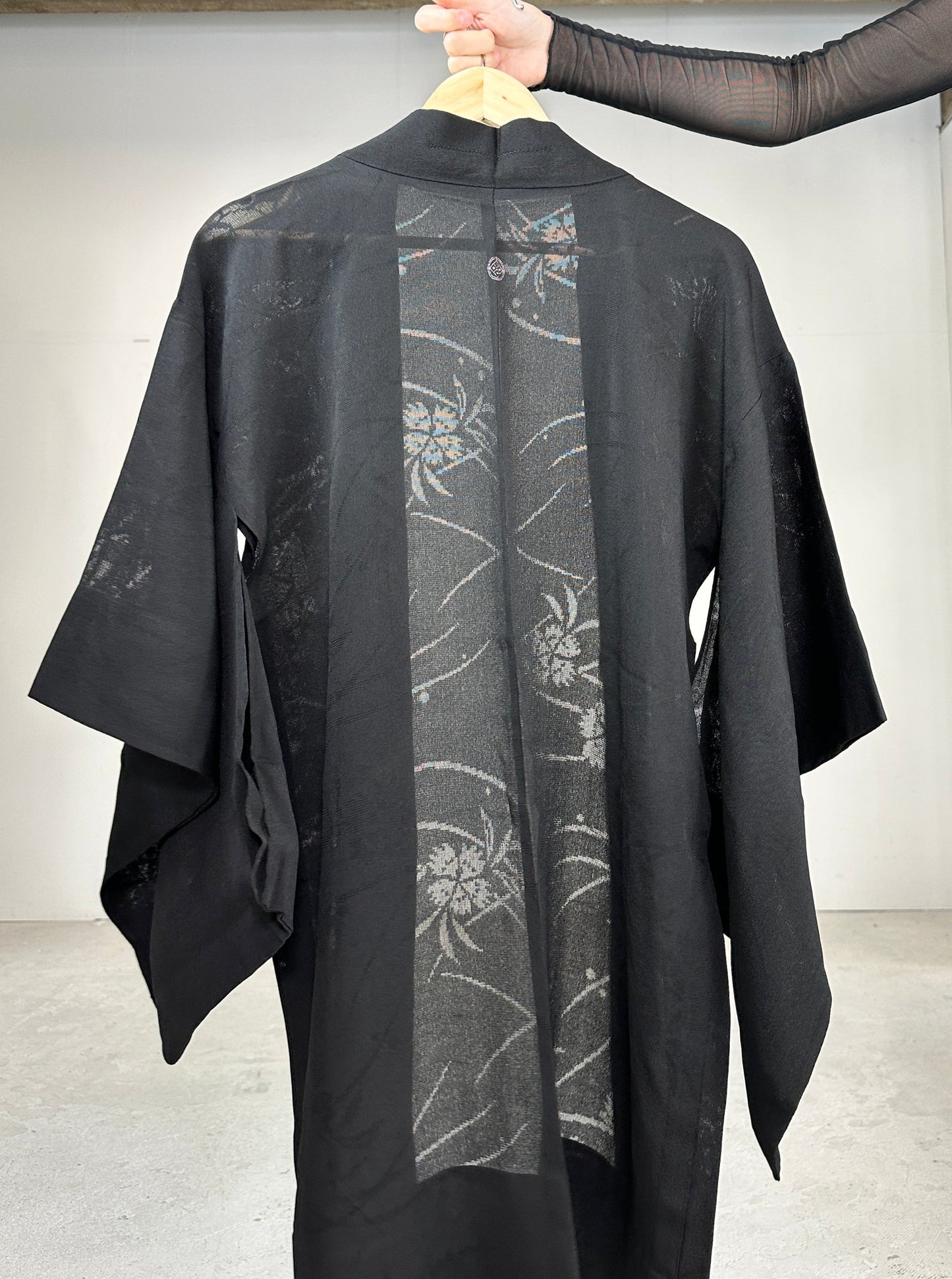 VINTAGE BLACK HAORI SHEER “ryusui_nadeshiko”