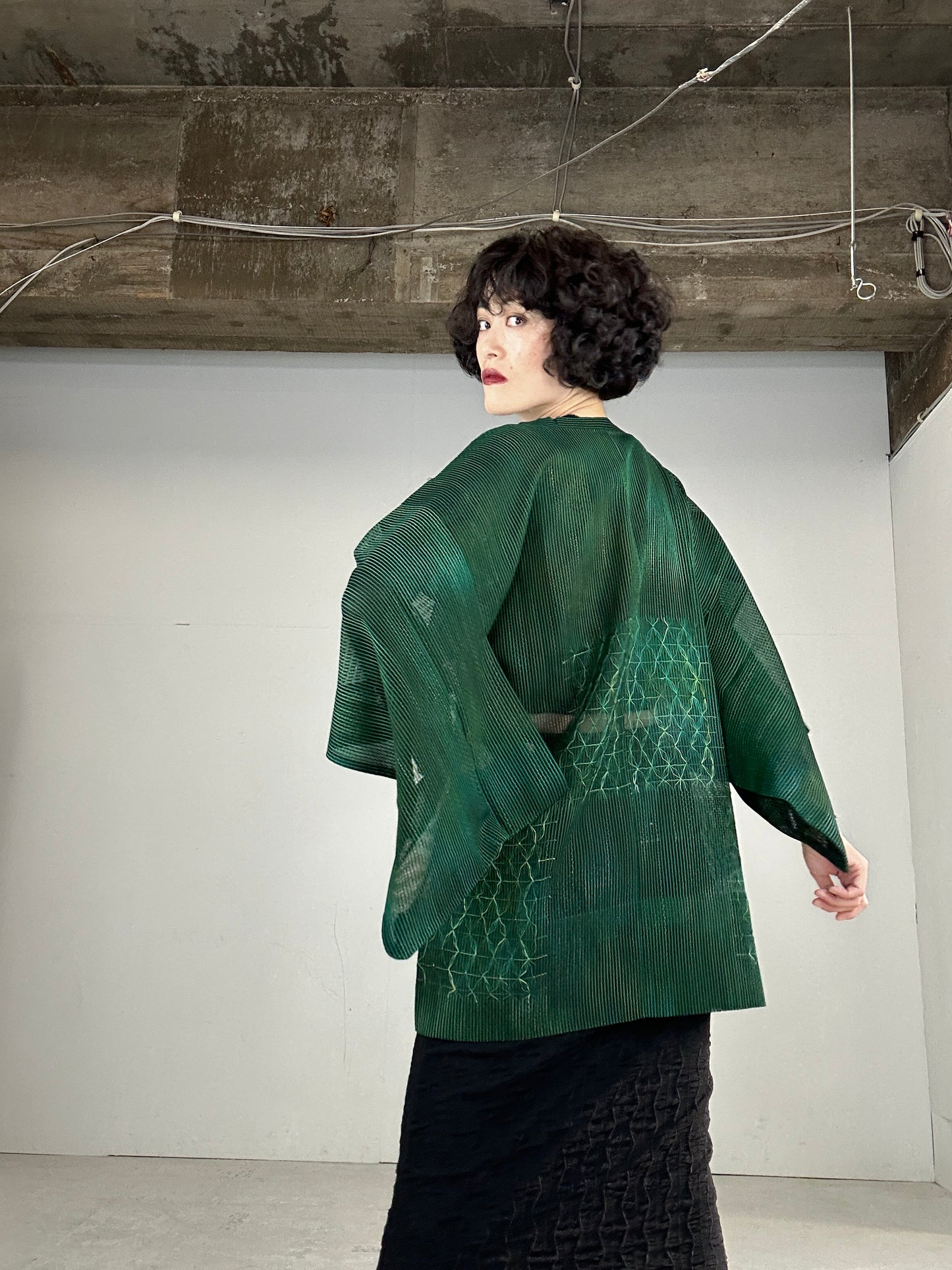 VINTAGE KAWAII HAORI SHEER “midori”