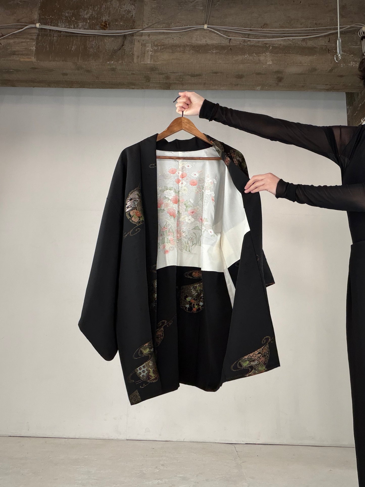 VINTAGE BLACK HAORI  "BLK151"