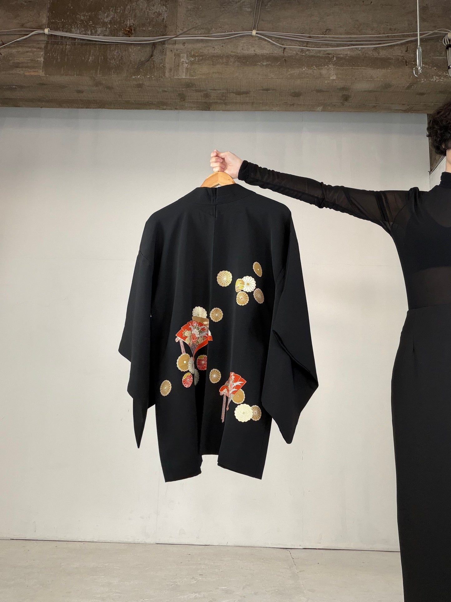 VINTAGE BLACK HAORI  "BLK153"