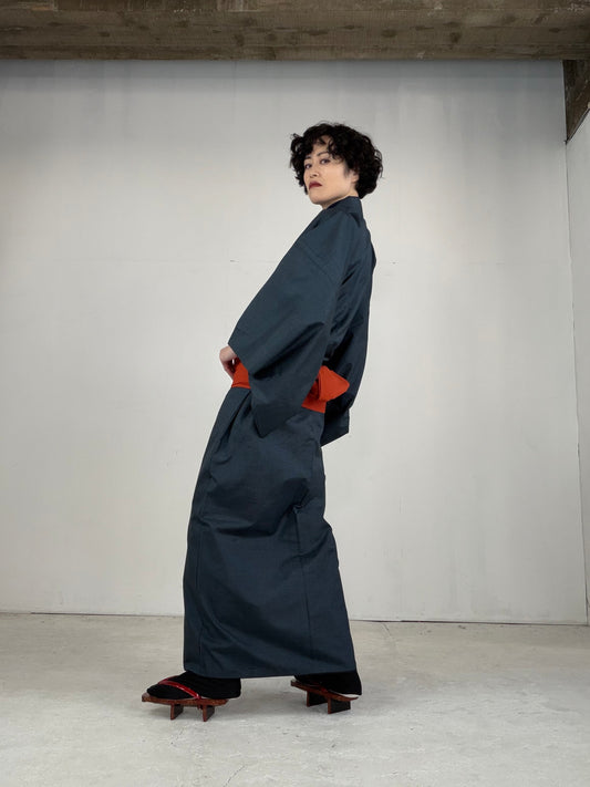 VINTAGE TSUMUGI KIMONO "OSK002"