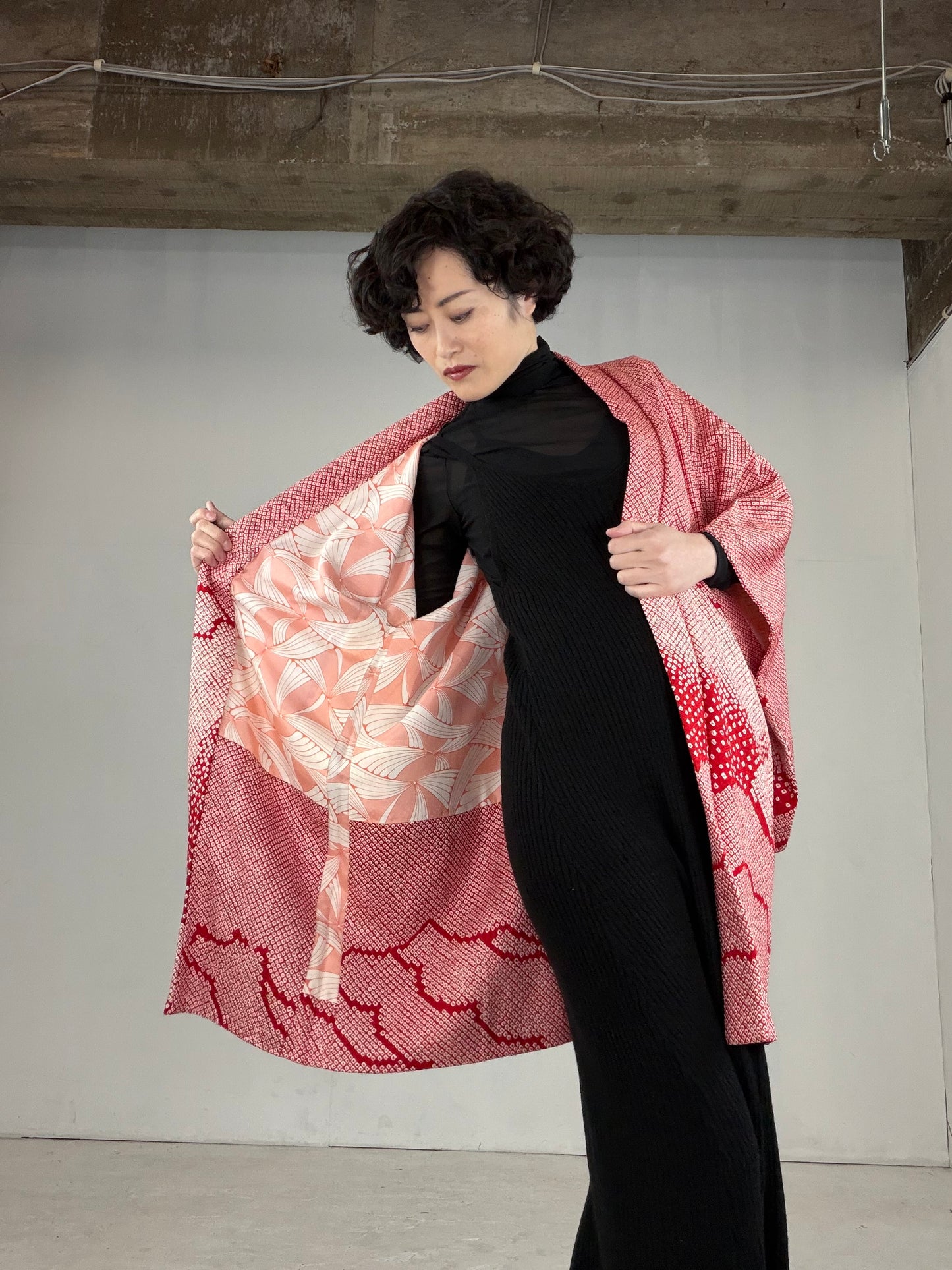 VINTAGE SHIBORI HAORI "SIB124" *damage
