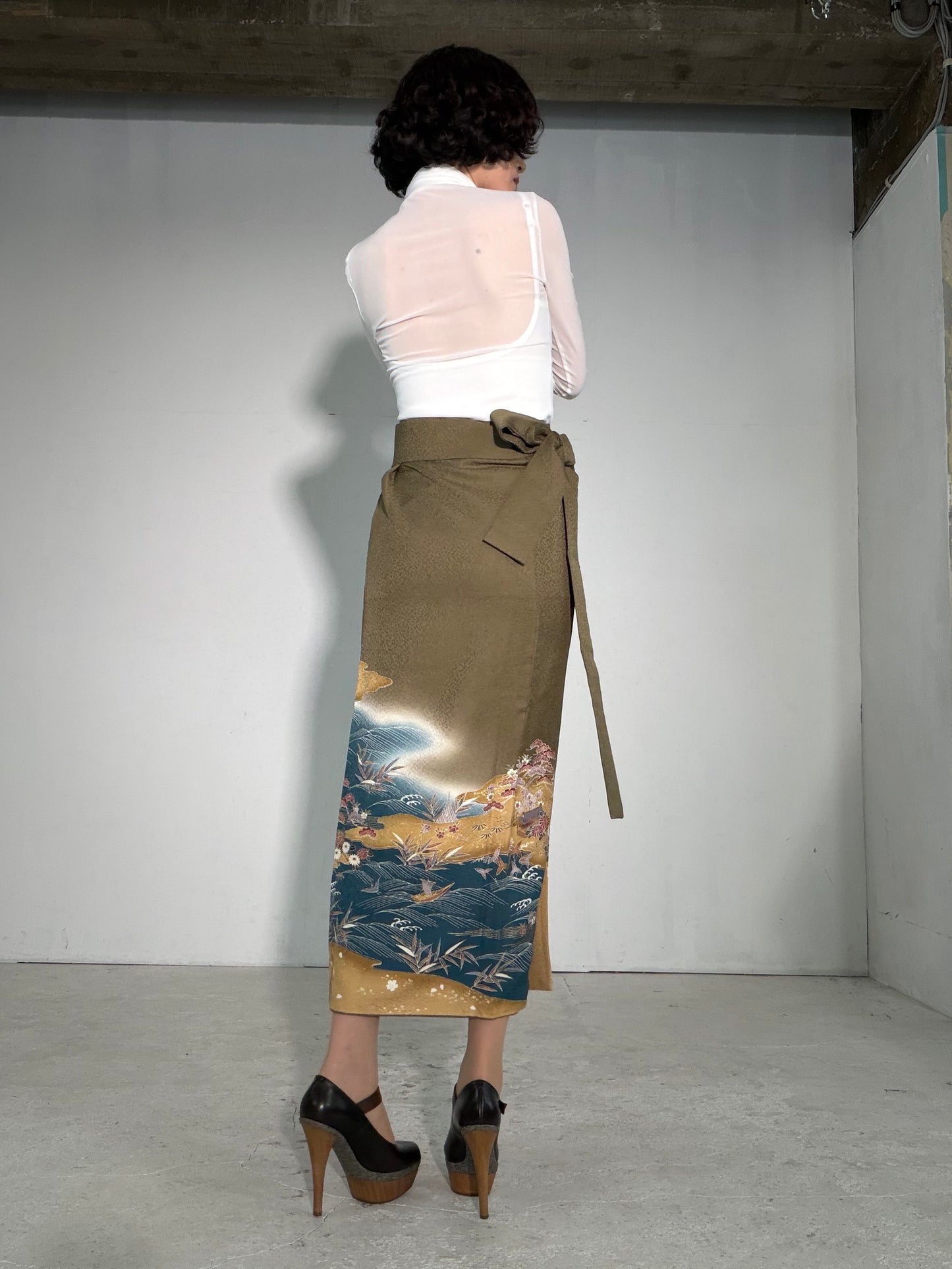 IROTOME SKIRT UPCYCLED FROM JAPANESE KIMONO "IRO138"