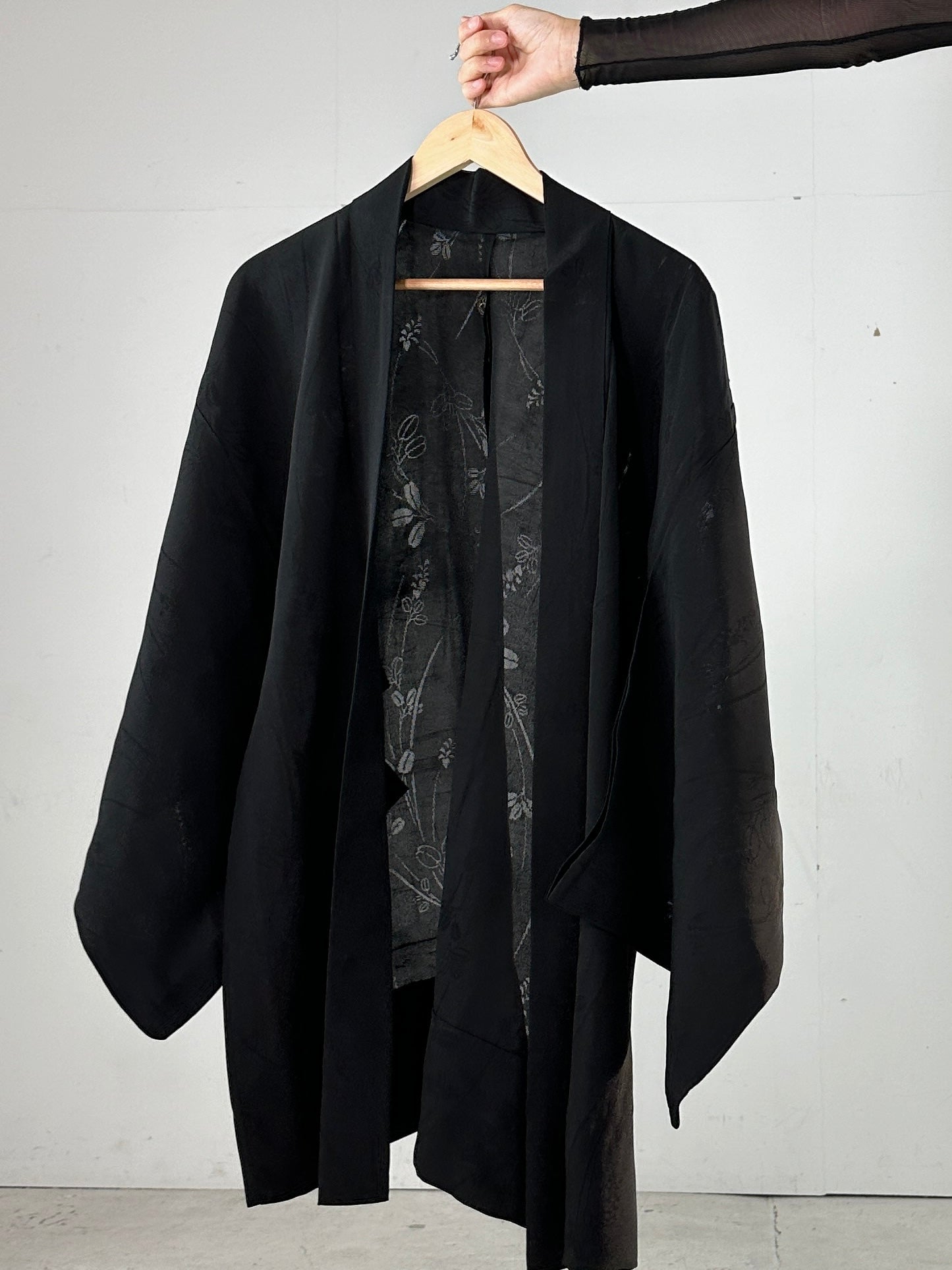 BLACK HAORI SHEER "hagi"