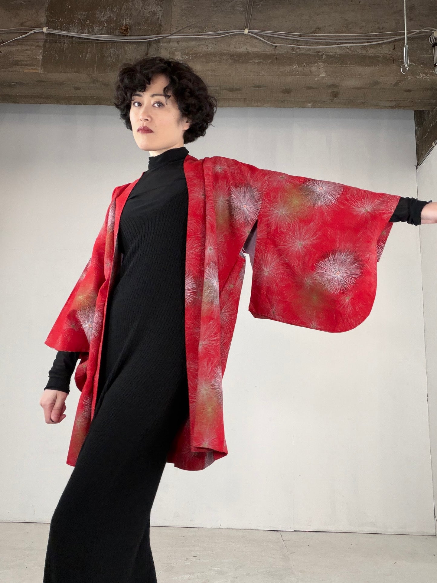 VINTAGE KAWAII HAORI "red, KAW110"