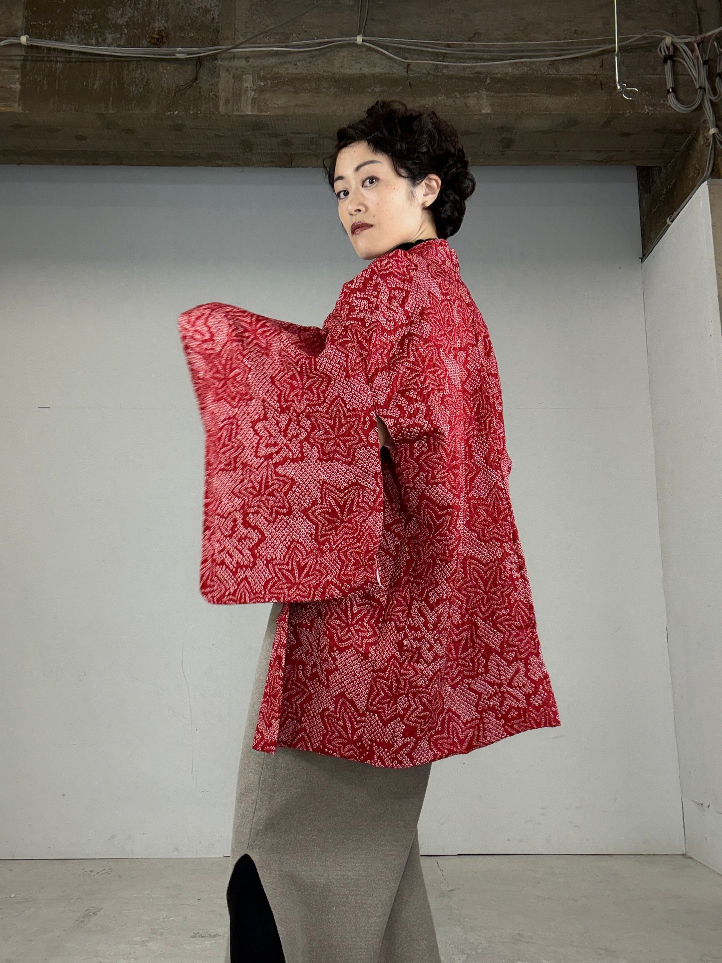 VINTAGE SHIBORI HAORI "kaede"