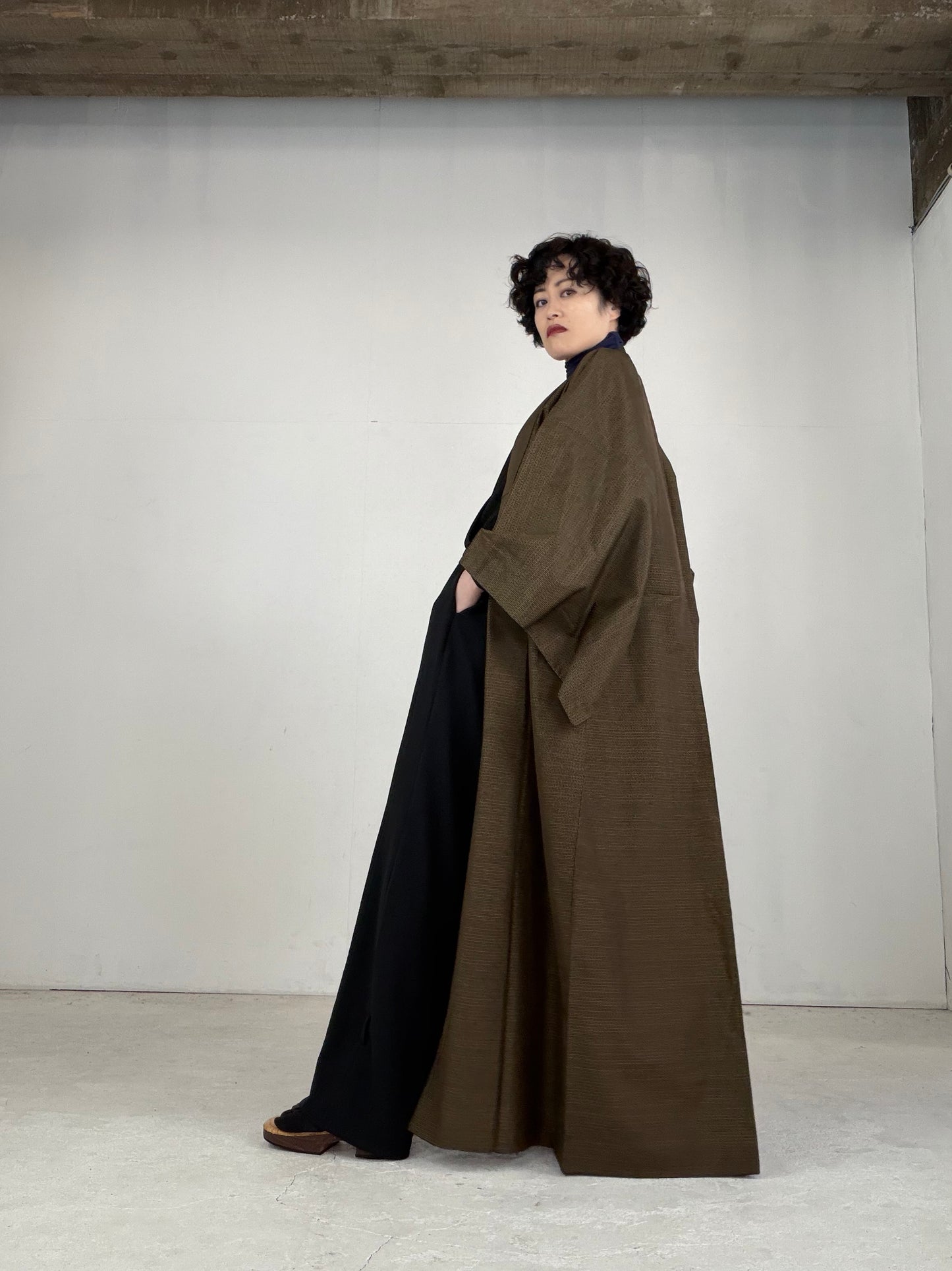 VINTAGE TSUMUGI KIMONO "OSK003"
