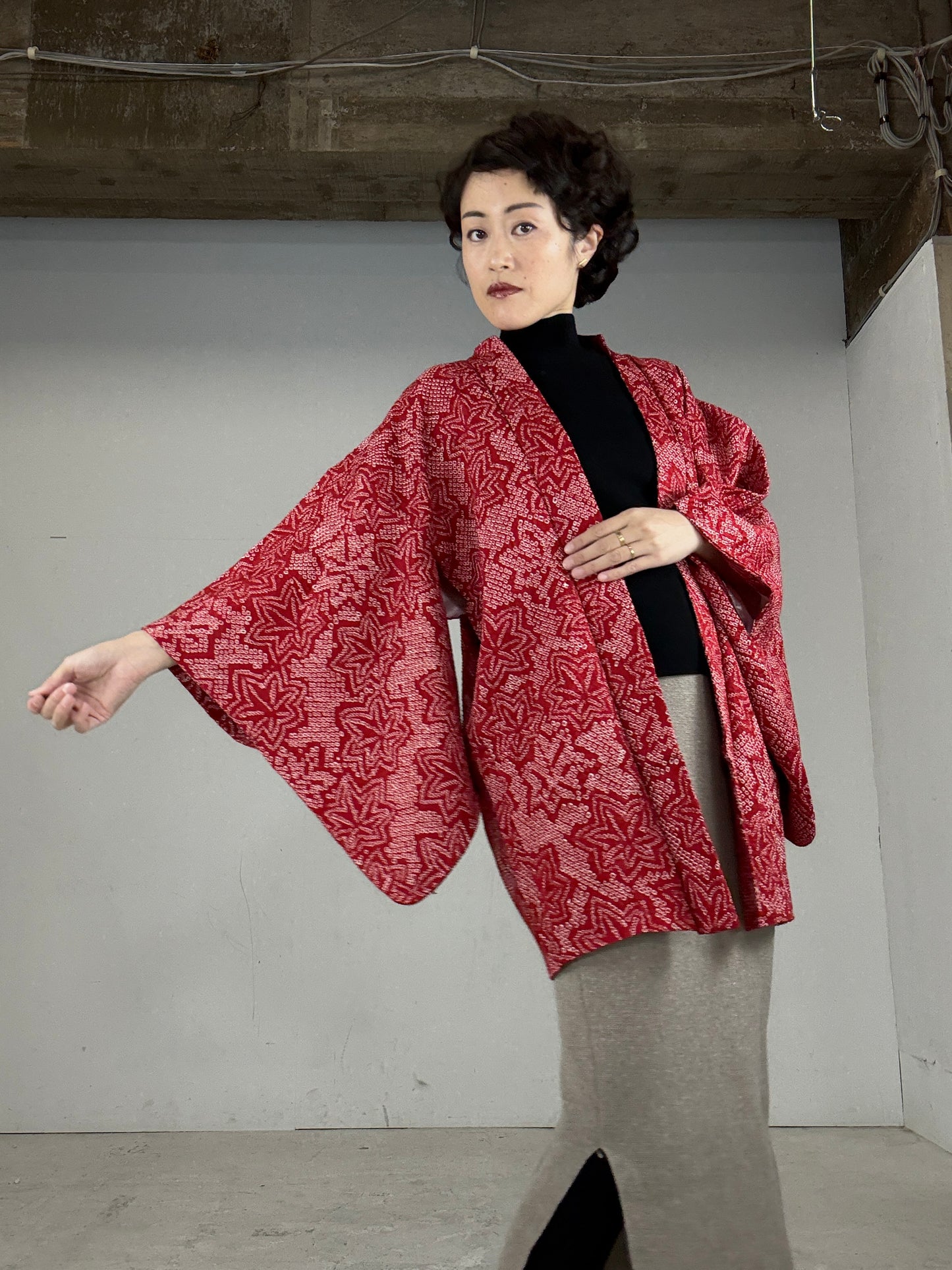 VINTAGE SHIBORI HAORI "kaede"