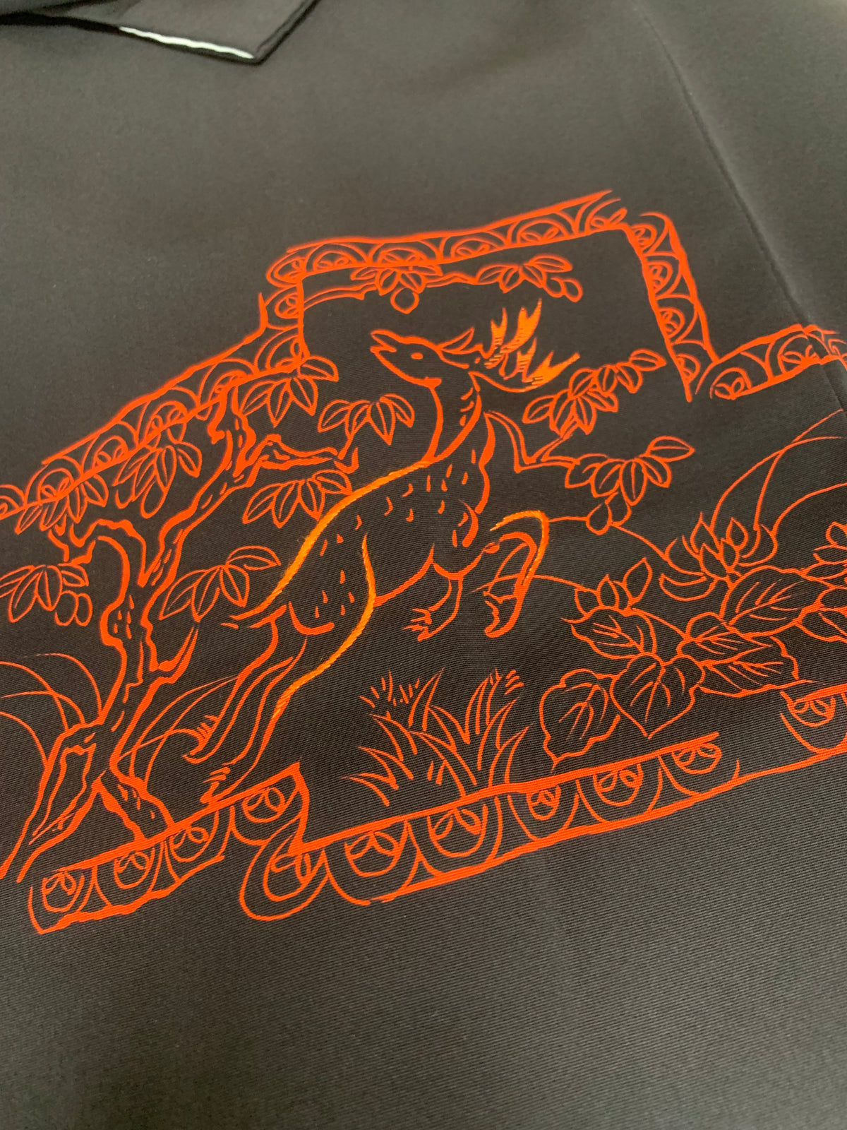 VINTAGE BLACK HAORI  "deer, rabbit, BLK206"