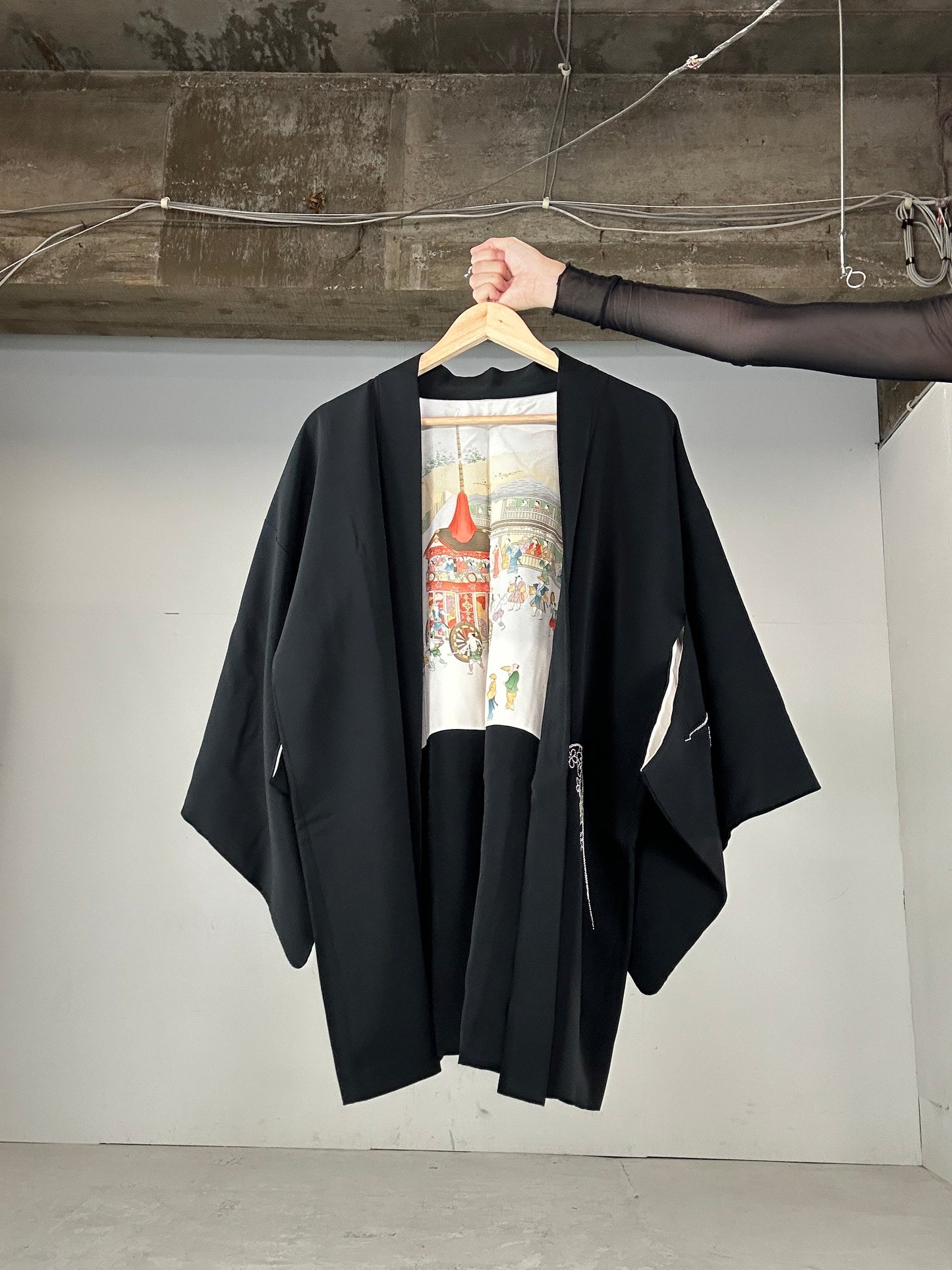 VINTAGE BLACK HAORI "machi dashi"