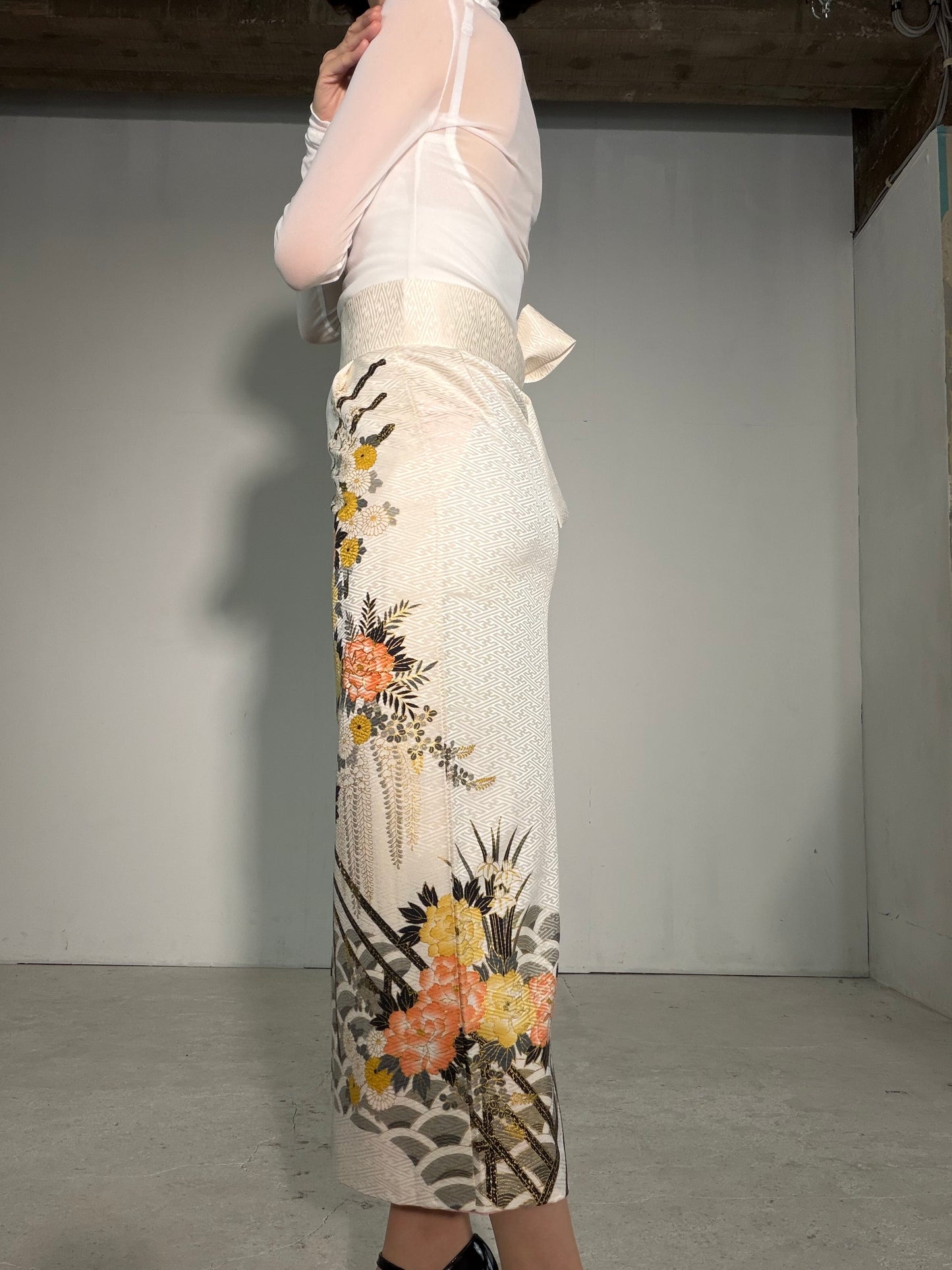 IROTOME SKIRT UPCYCLED FROM JAPANESE KIMONO "IRO136"