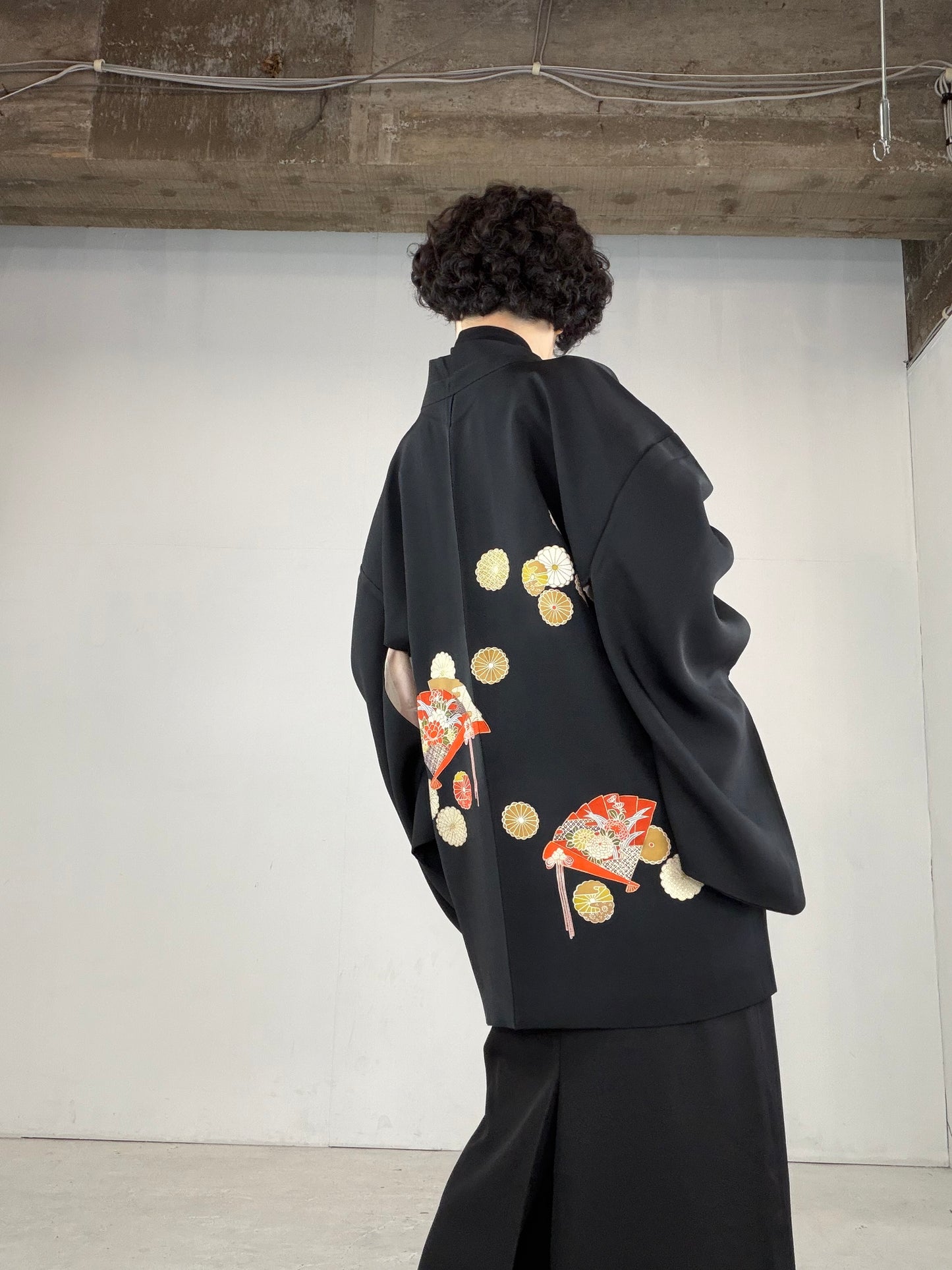 VINTAGE BLACK HAORI  "BLK153"