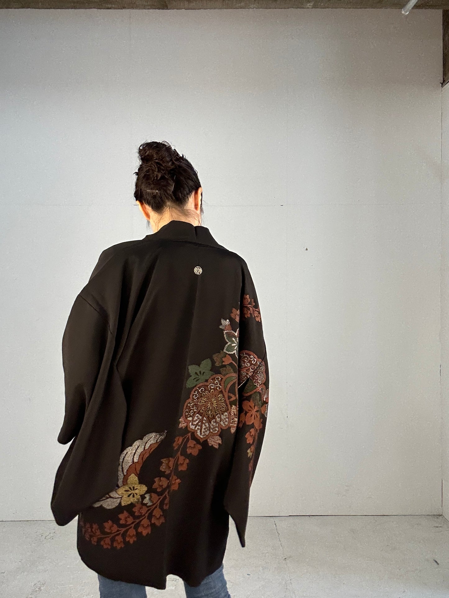 BLACK HAORI "beautiful antique oogara”