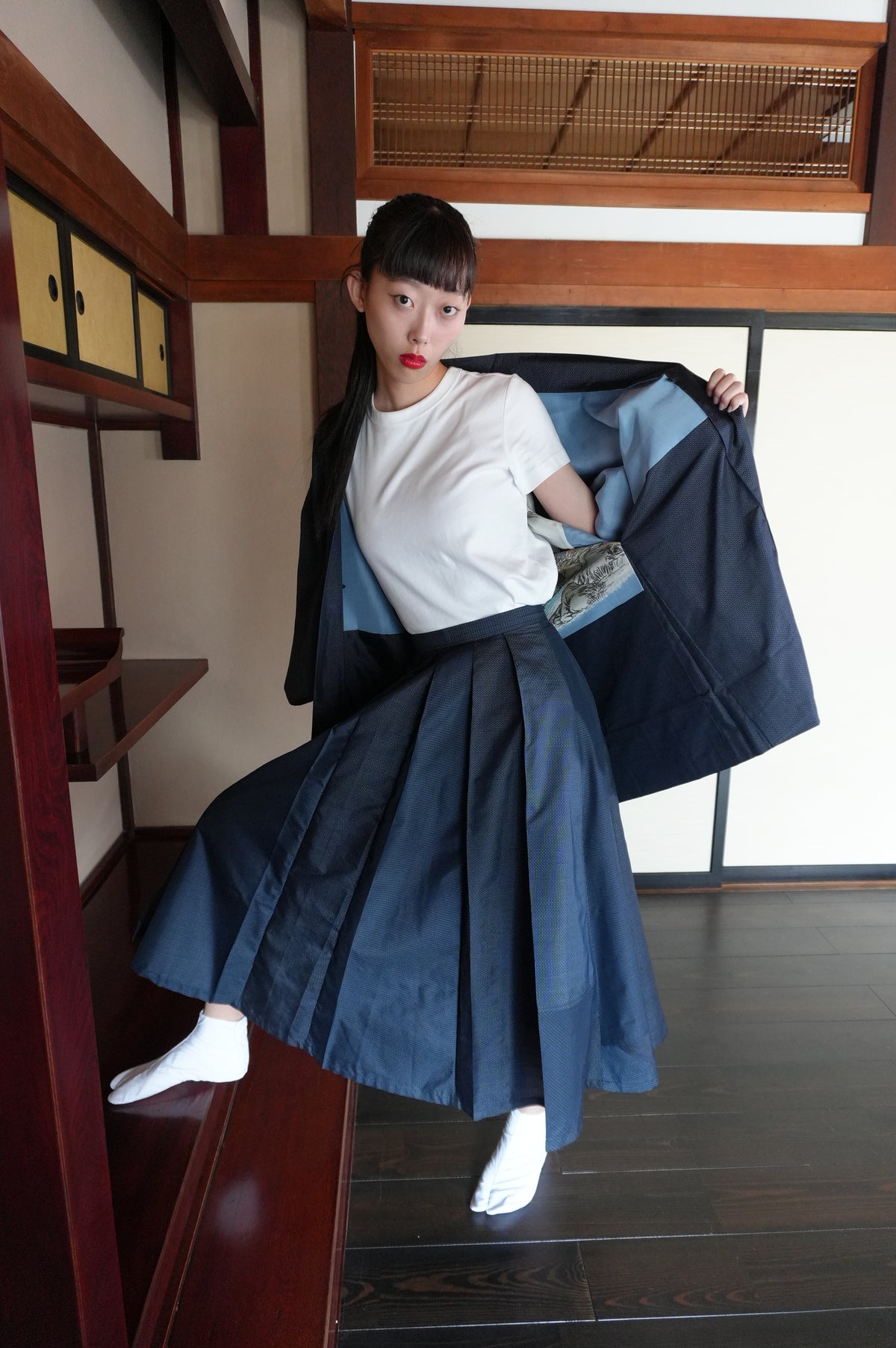 Made to Order — Style "Hakama Skirt" — Upcycled from Vintage Tsumugi Kimono
