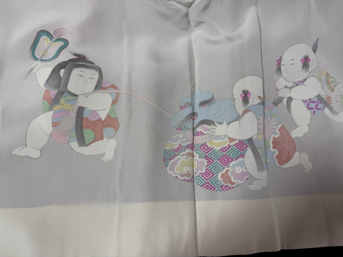 VINTAGE BLACK HAORI "red flower"