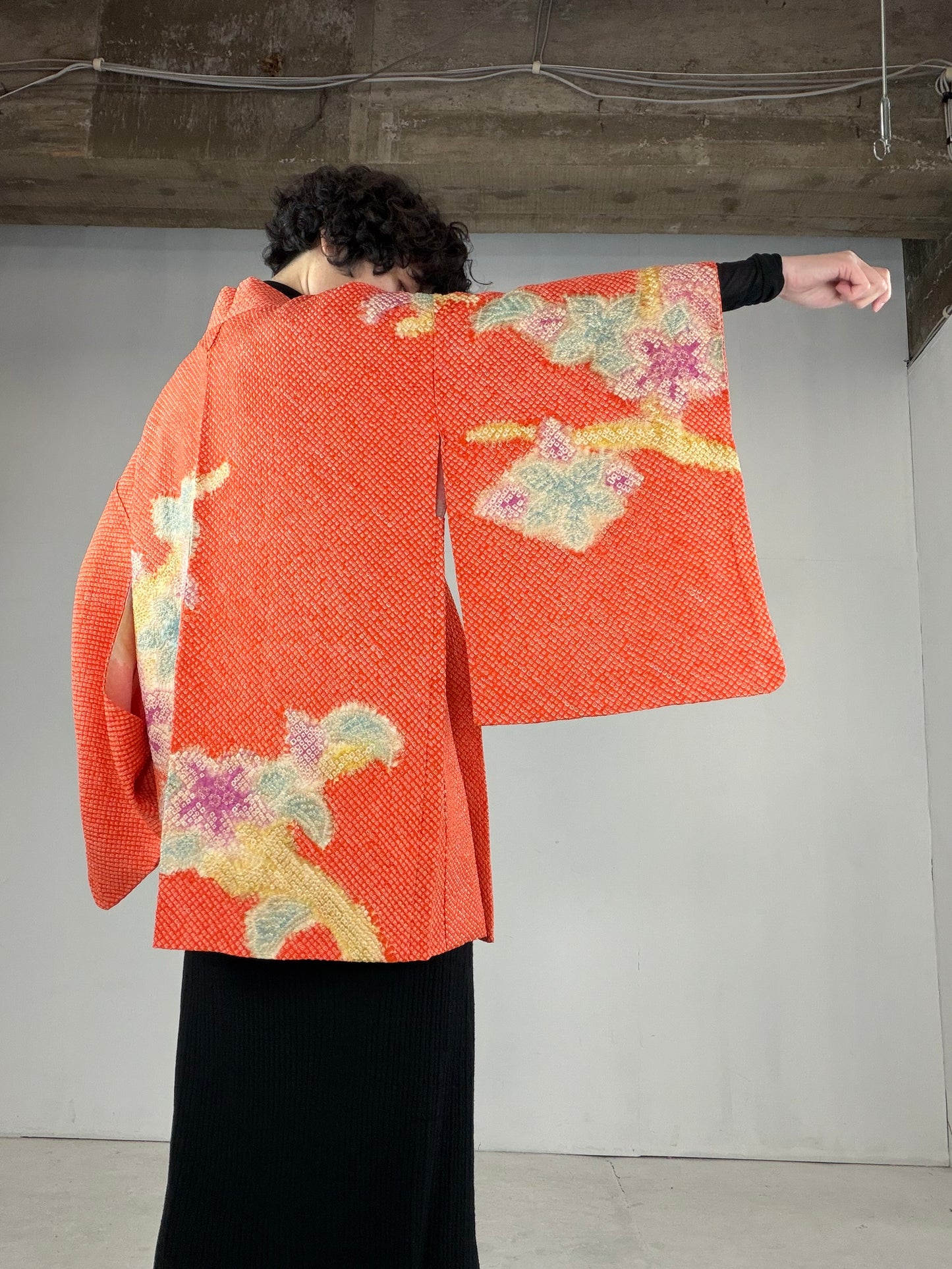 VINTAGE SHIBORI HAORI "SIB122" *high-damage