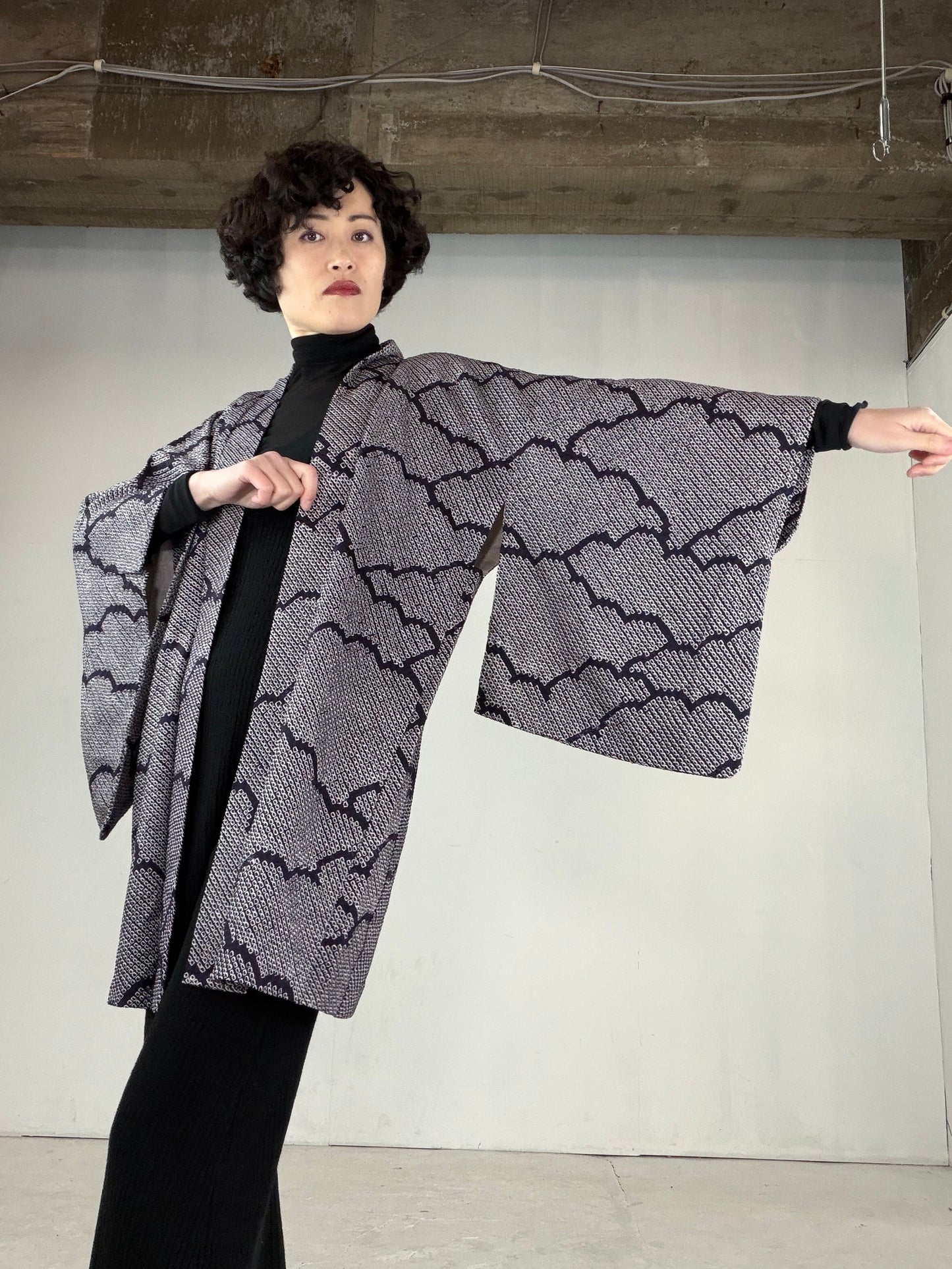 VINTAGE SHIBORI HAORI "SIB128"