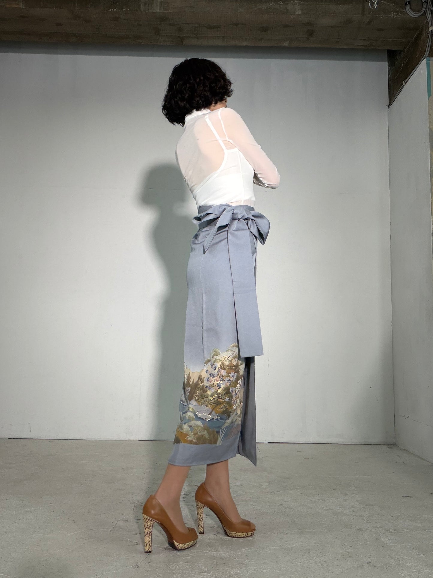 IROTOME SKIRT UPCYCLED FROM JAPANESE KIMONO "IRO139"