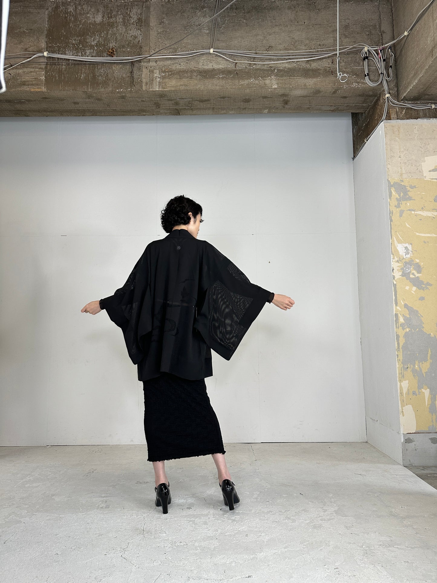 BLACK HAORI SHEER “ro_sukashi"