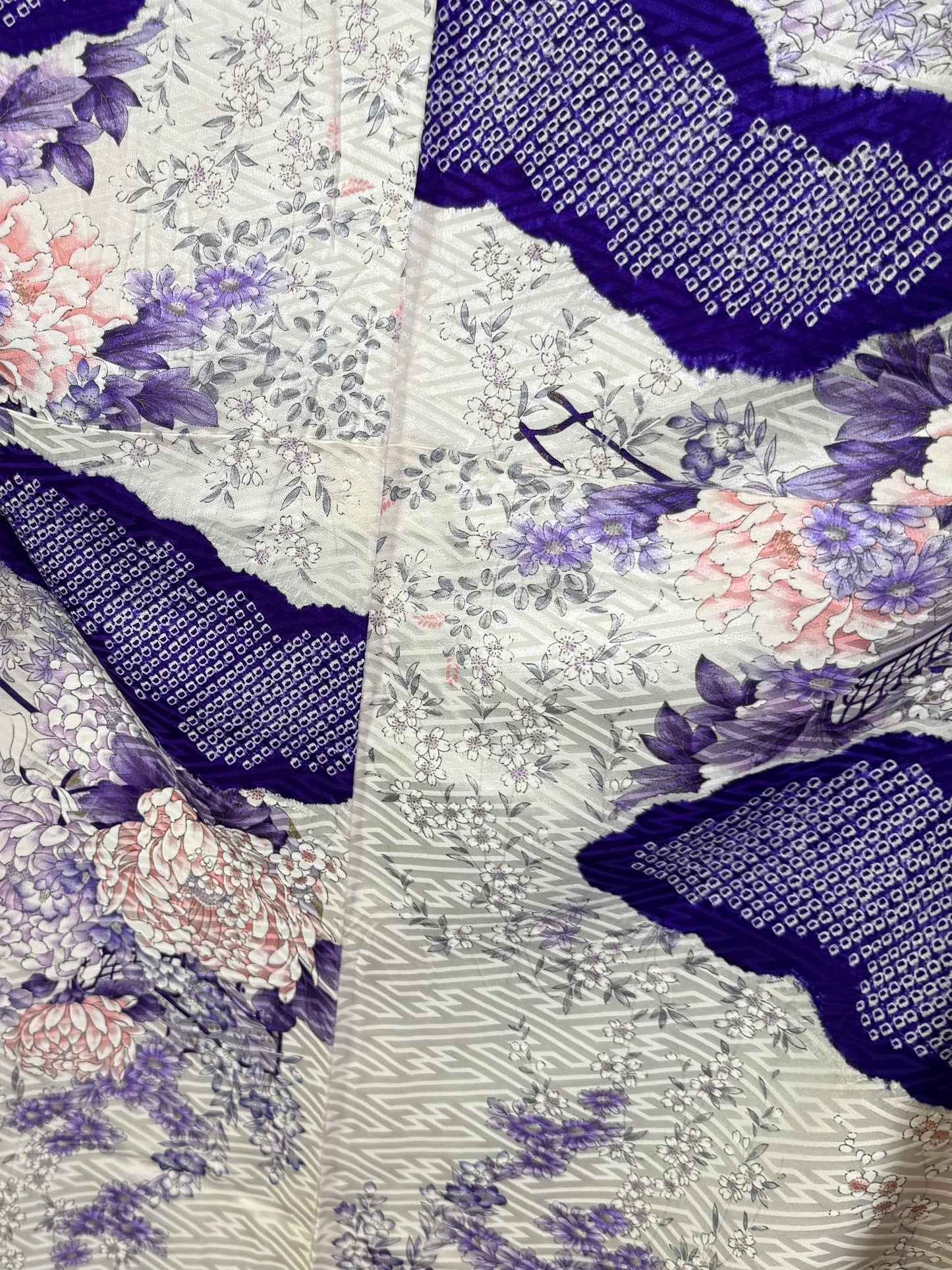 Redefining the Vintage Furisode Collection "white, purple"