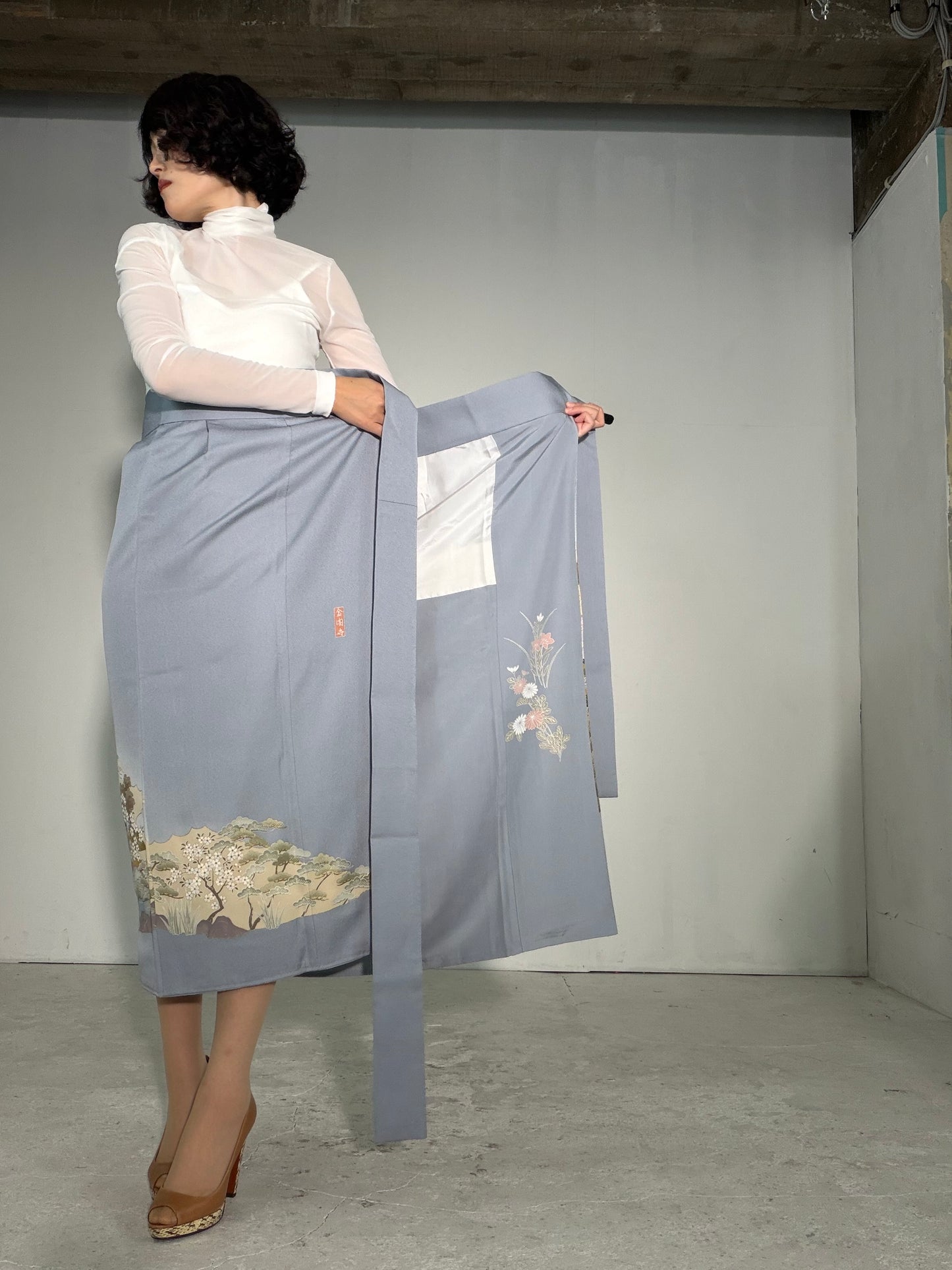 IROTOME SKIRT UPCYCLED FROM JAPANESE KIMONO "IRO139"