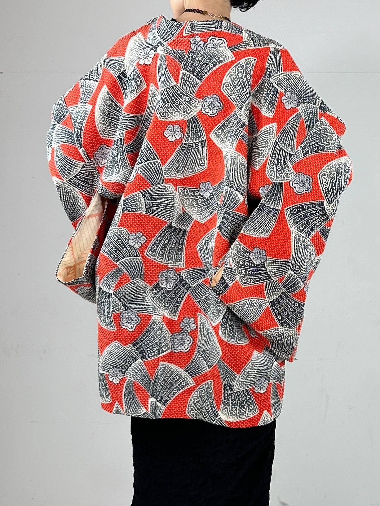 VINTAGE SHIBORI HAORI fujimusume ougi