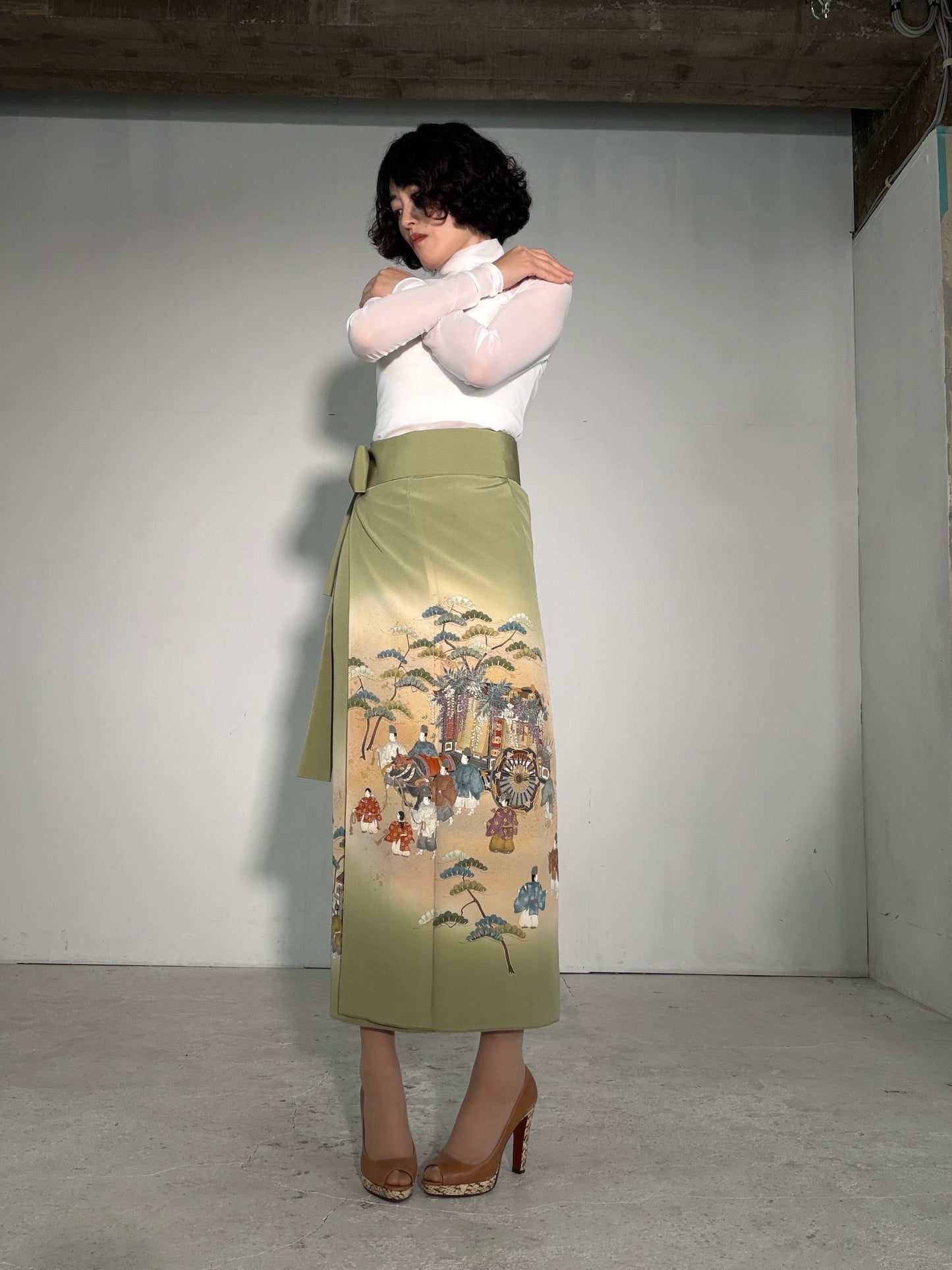 IROTOME SKIRT UPCYCLED FROM JAPANESE KIMONO "IRO140"