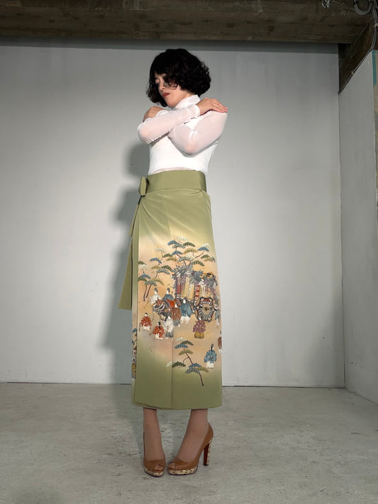 IROTOME SKIRT UPCYCLED FROM JAPANESE KIMONO "IRO140"