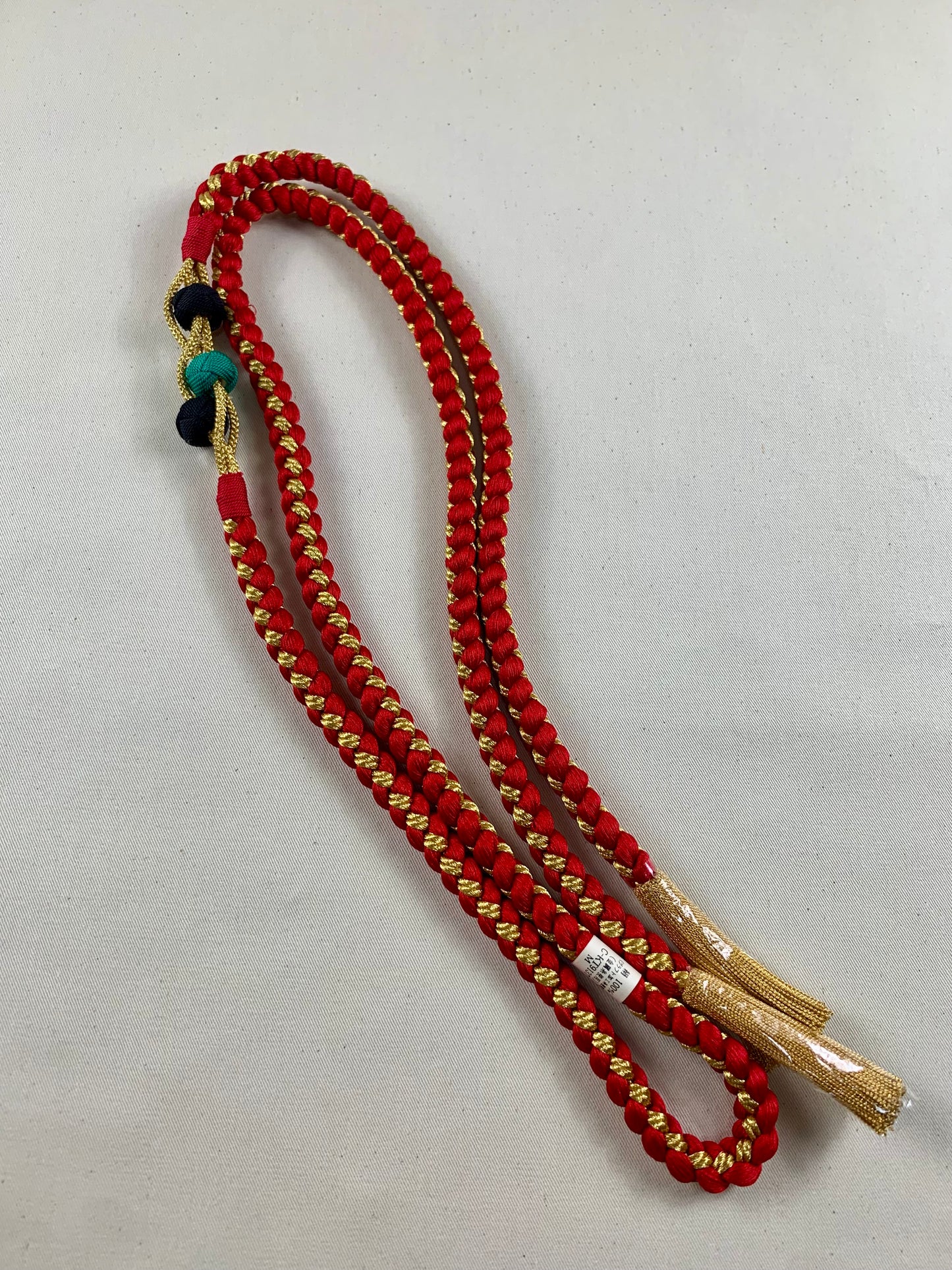 KIMONO OBI Belt Tie Vintage Silk Kimono Cord OBIJIME”red,gold,maru”