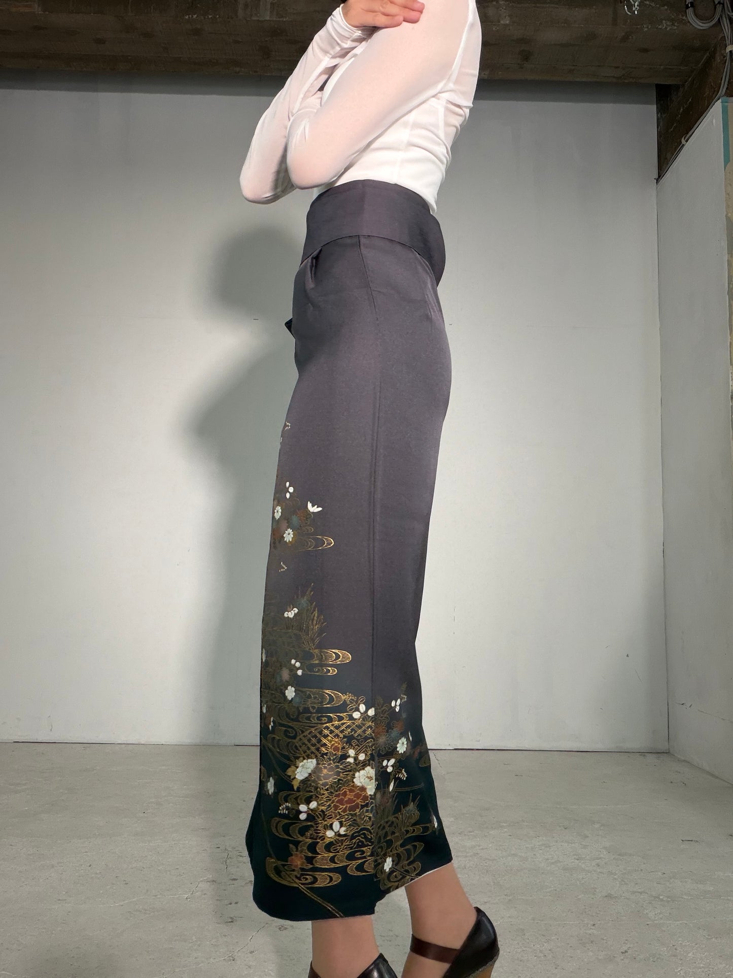 IROTOME SKIRT UPCYCLED FROM JAPANESE KIMONO "IRO137"