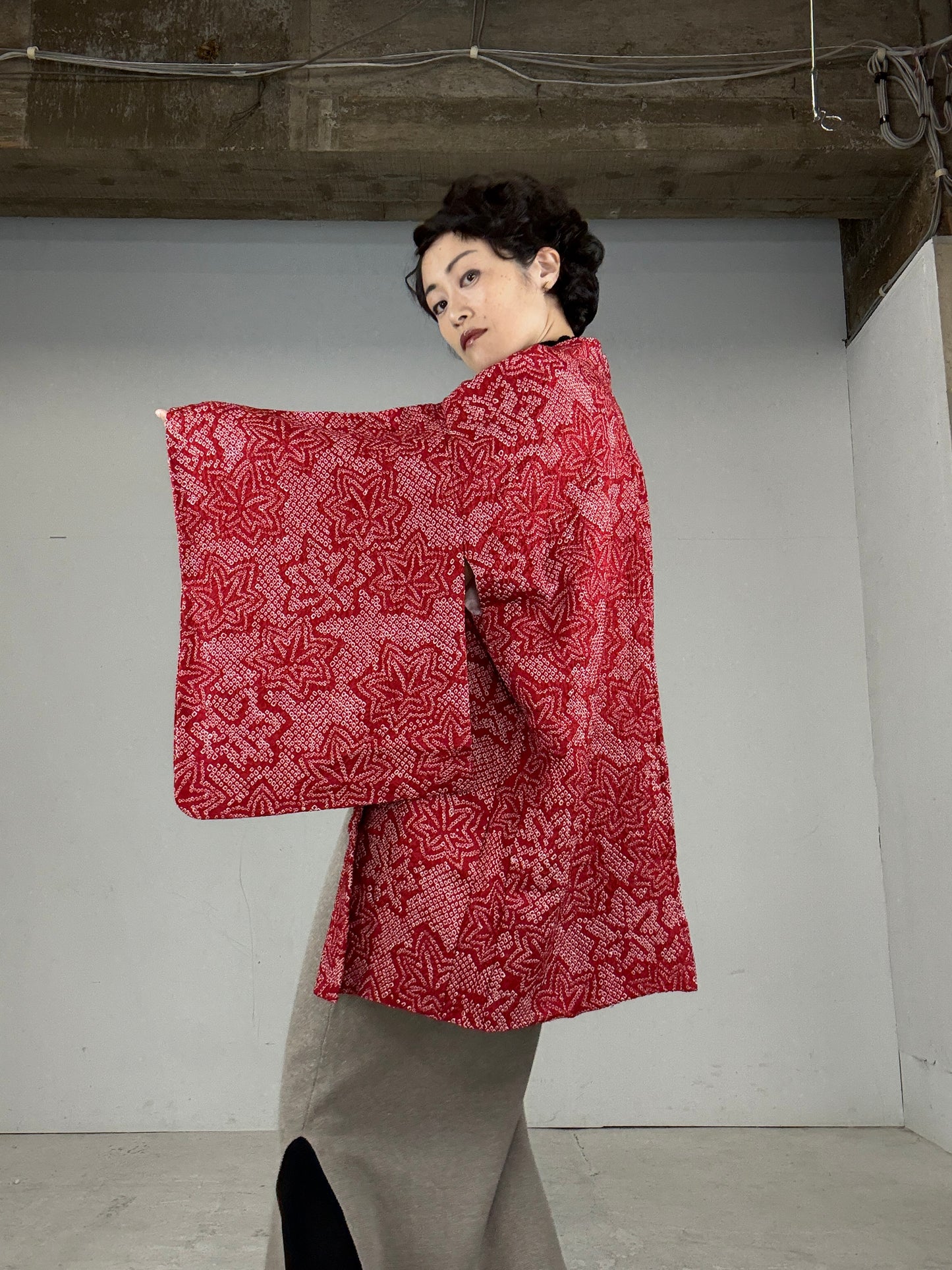 VINTAGE SHIBORI HAORI "kaede"