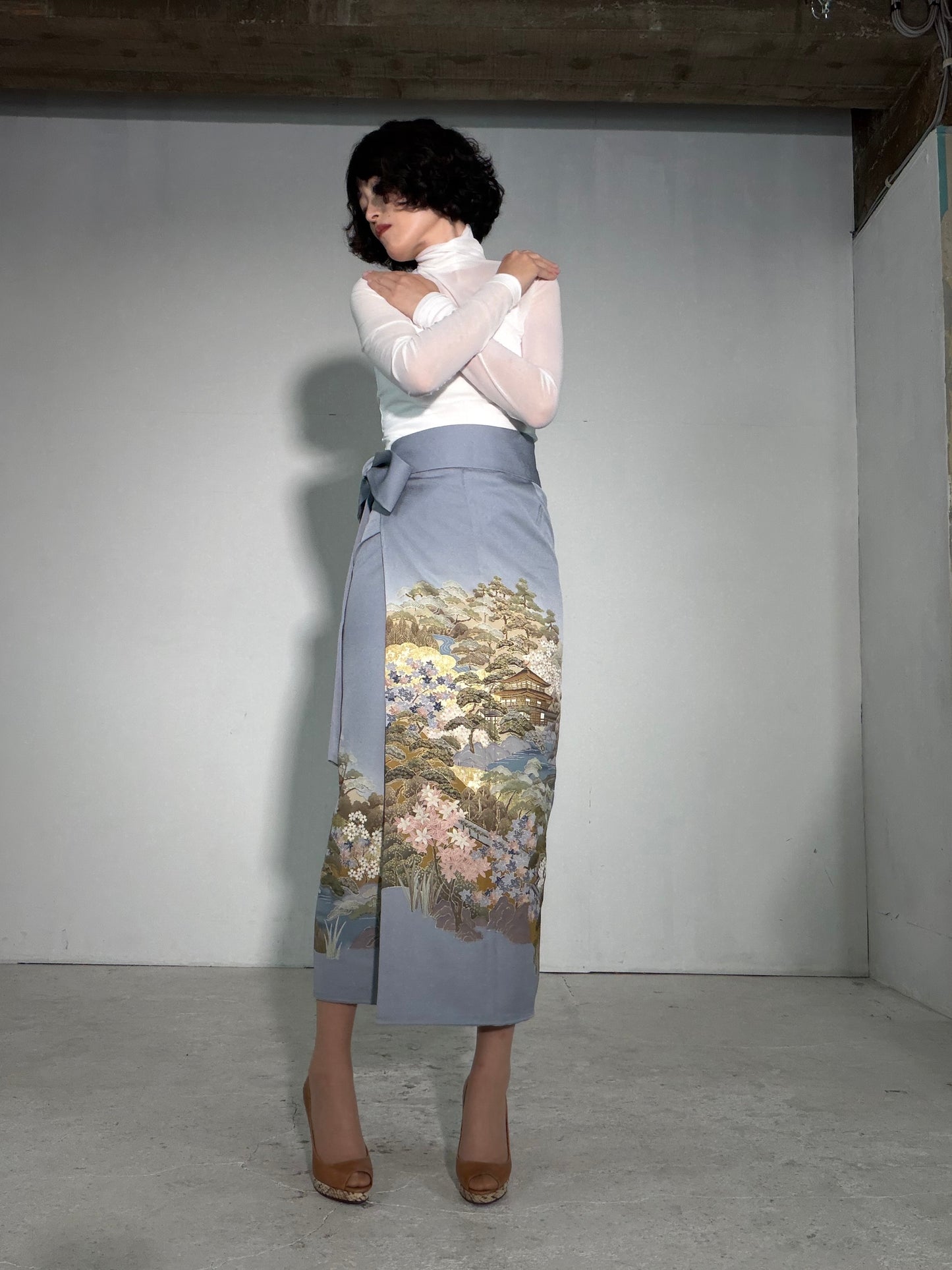 IROTOME SKIRT UPCYCLED FROM JAPANESE KIMONO "IRO139"