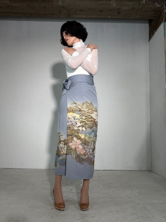 IROTOME SKIRT UPCYCLED FROM JAPANESE KIMONO "IRO139"