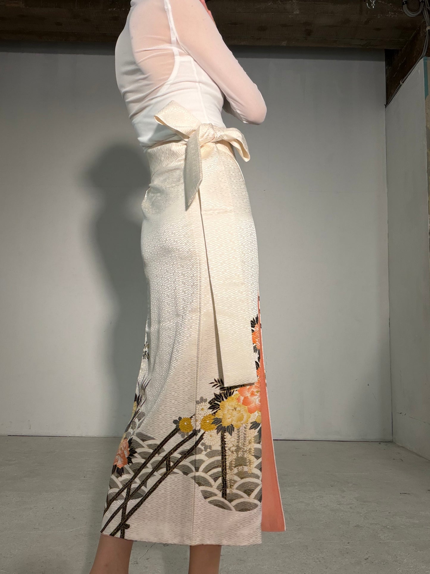 IROTOME SKIRT UPCYCLED FROM JAPANESE KIMONO "IRO136"