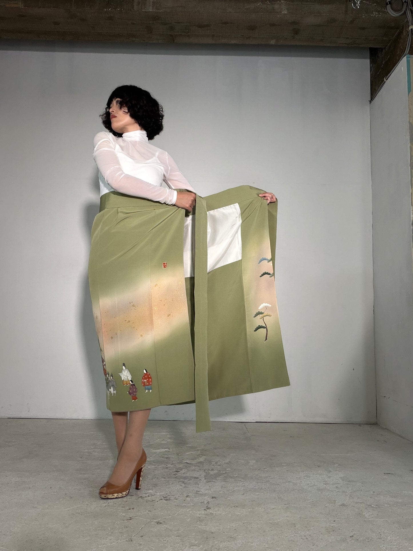IROTOME SKIRT UPCYCLED FROM JAPANESE KIMONO "IRO140"