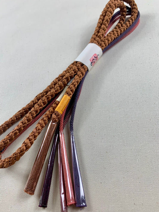 KIMONO OBI Belt Tie Vintage Silk Kimono Cord OBIJIME MIX”brown,pink”