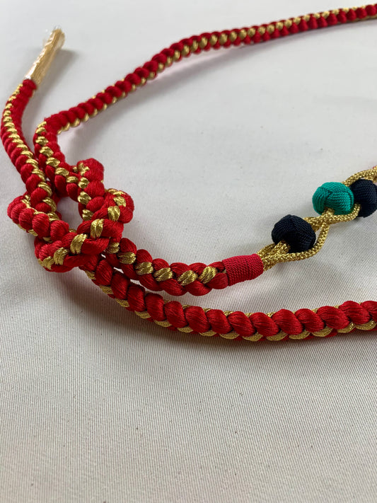 KIMONO OBI Belt Tie Vintage Silk Kimono Cord OBIJIME”red,gold,maru”