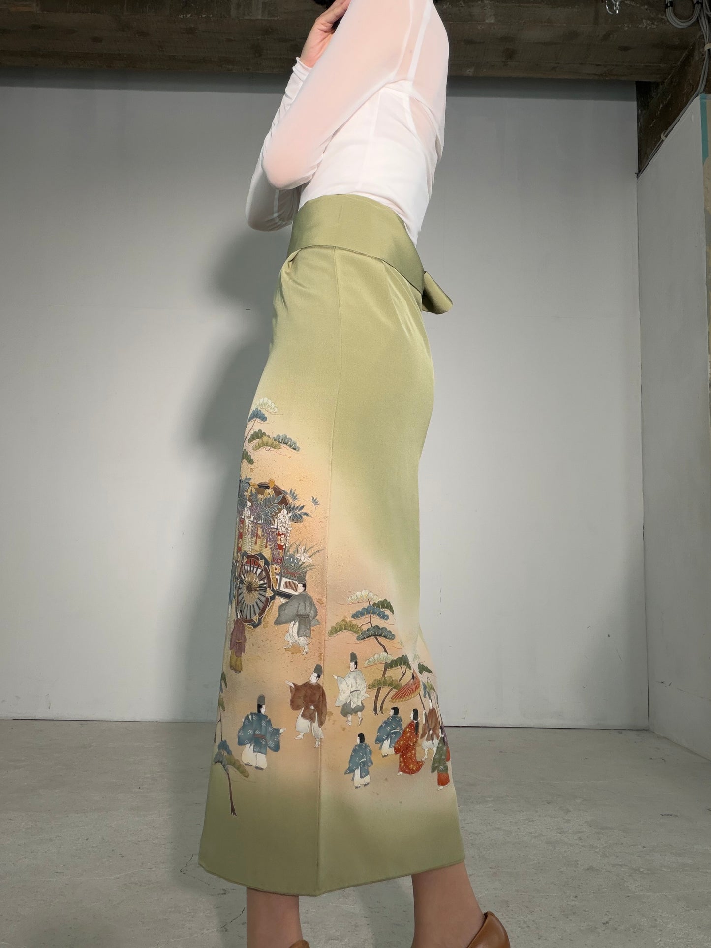 IROTOME SKIRT UPCYCLED FROM JAPANESE KIMONO "IRO140"