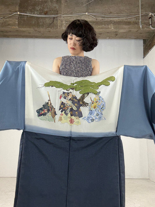 VINTAGE KAWAII HAORI oversized  "oshima, rare kabuki, art Liningm, curated selection"