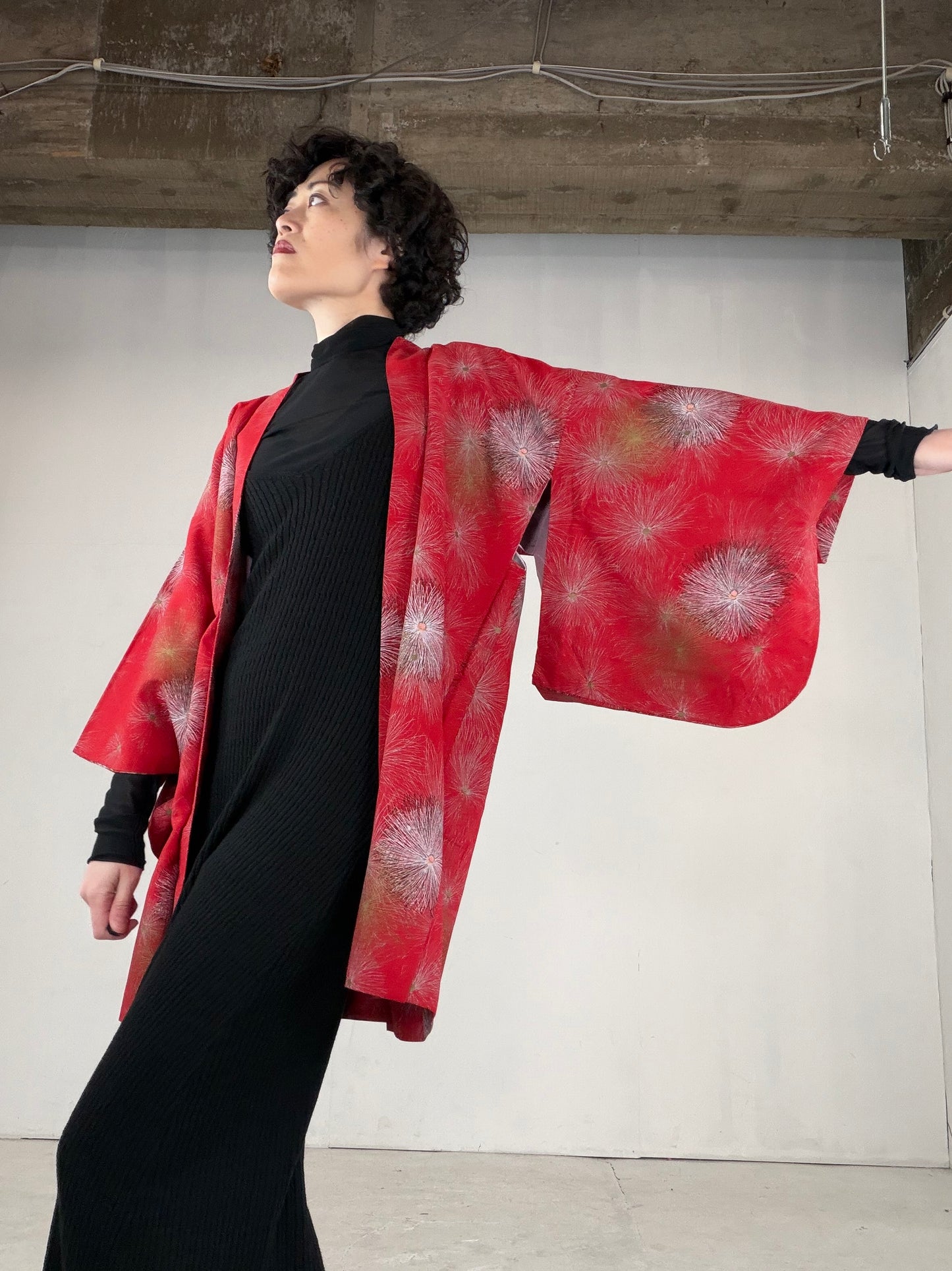 VINTAGE KAWAII HAORI "red, KAW110"