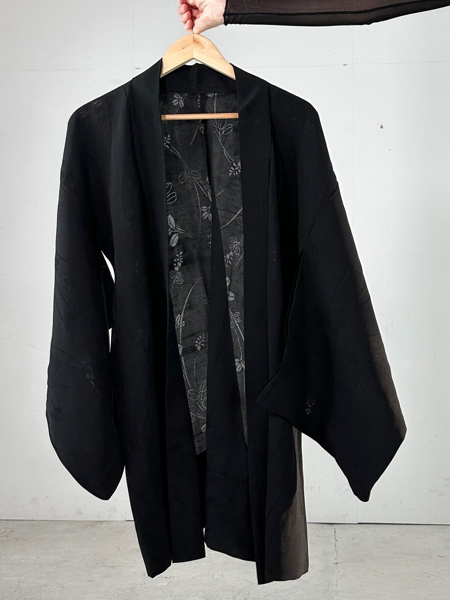 BLACK HAORI SHEER "hagi"