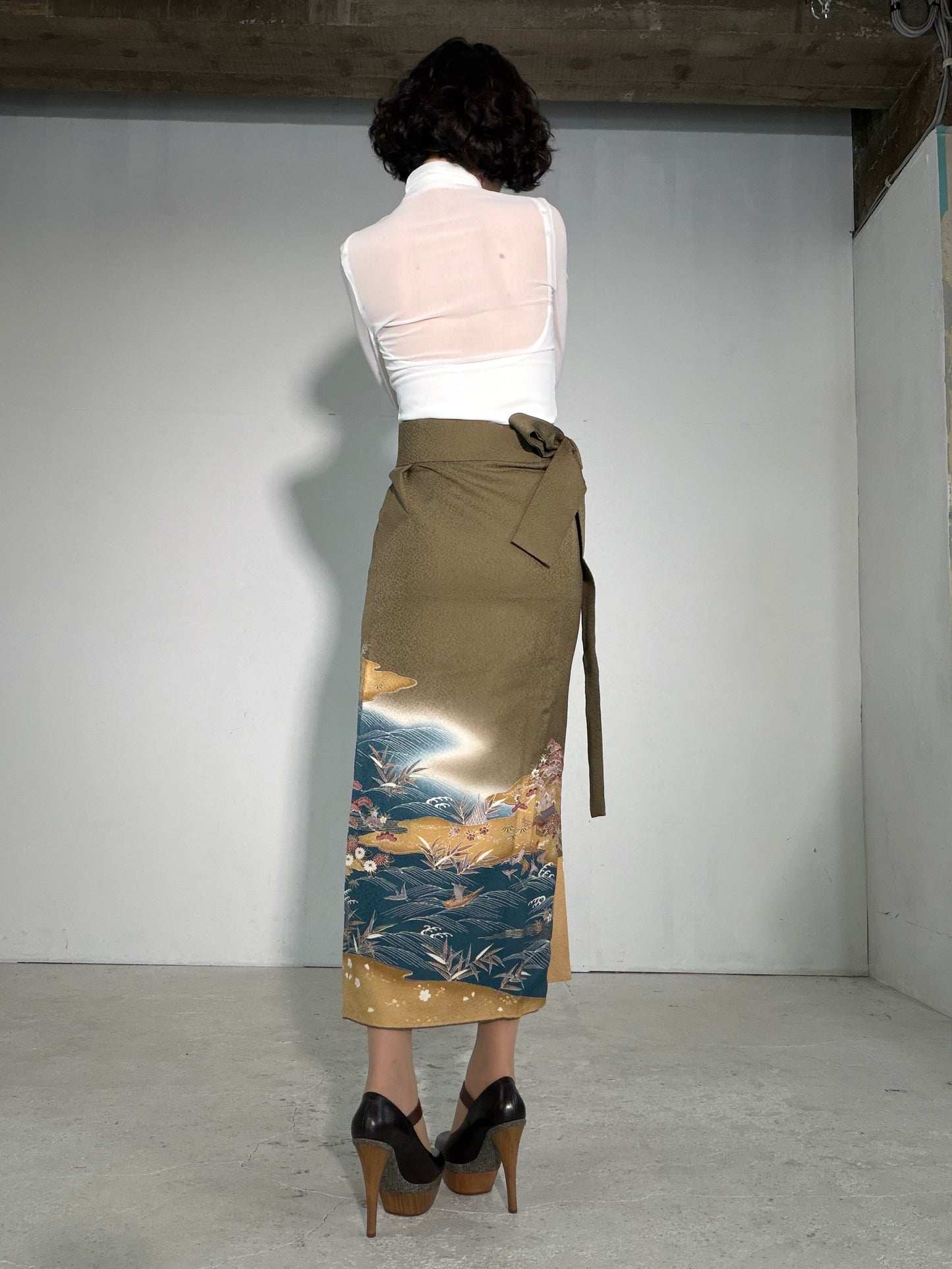 IROTOME SKIRT UPCYCLED FROM JAPANESE KIMONO "IRO138"