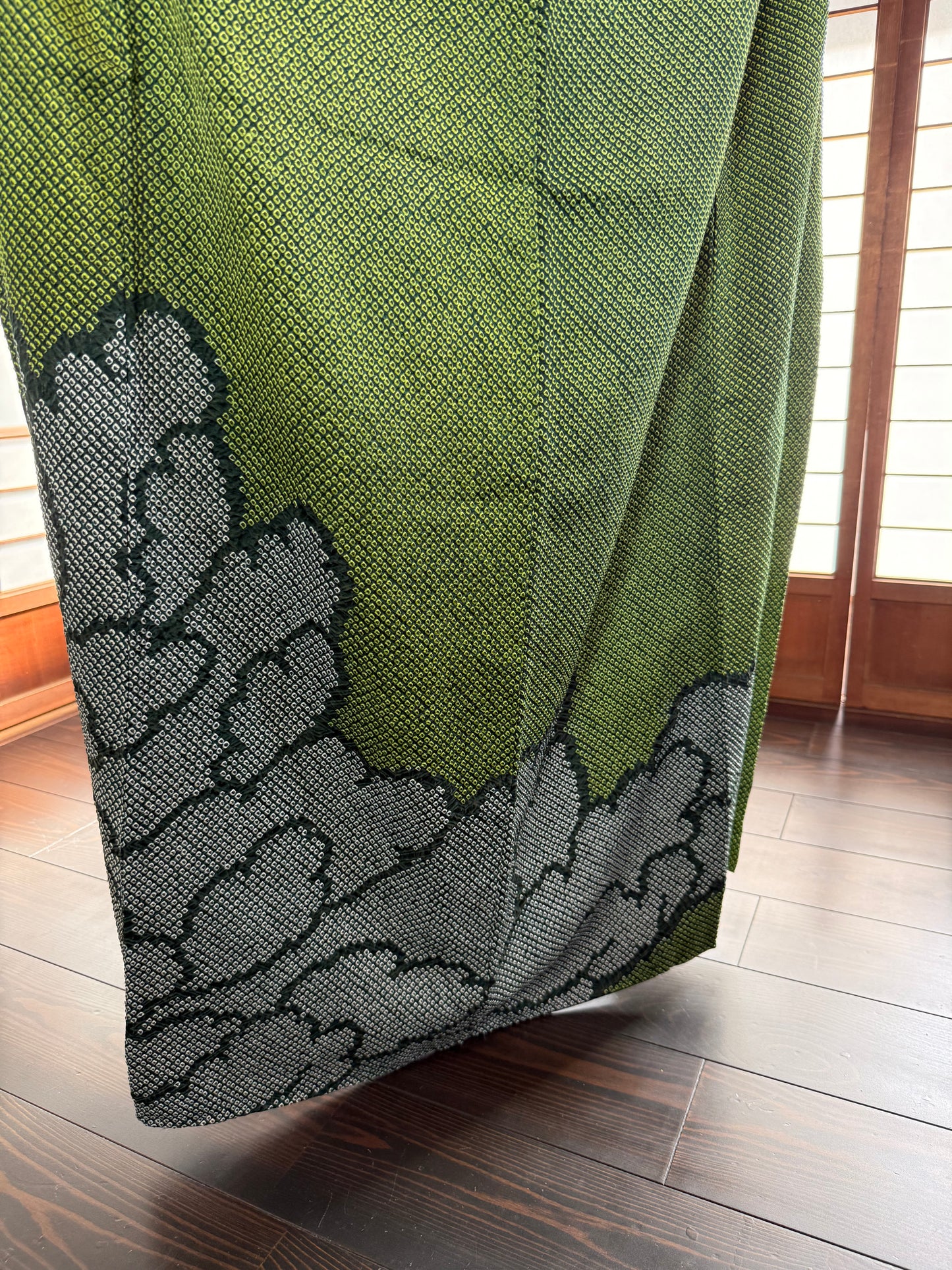 Redefining the Vintage Tomesode Collection "shibori, green"