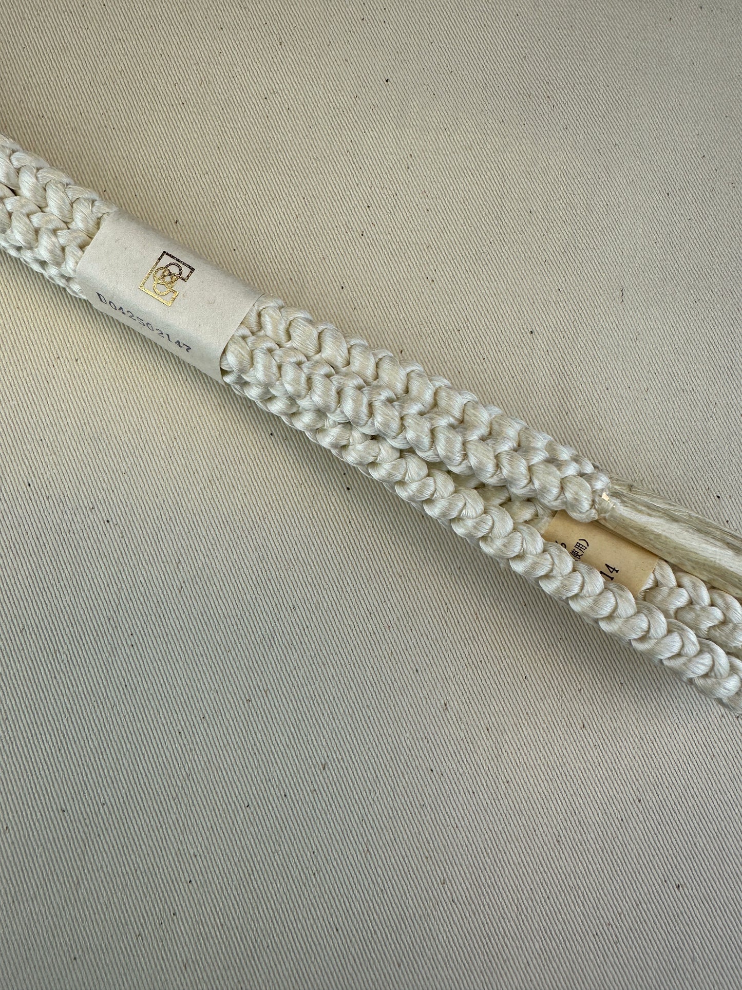 KIMONO OBI Belt Tie Vintage Silk Kimono Cord OBIJIME PURE WHITE