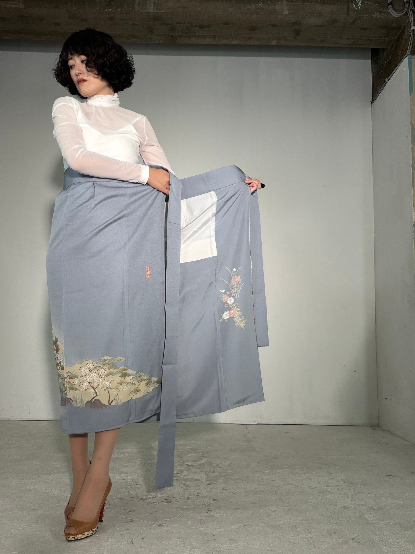 IROTOME SKIRT UPCYCLED FROM JAPANESE KIMONO "IRO139"