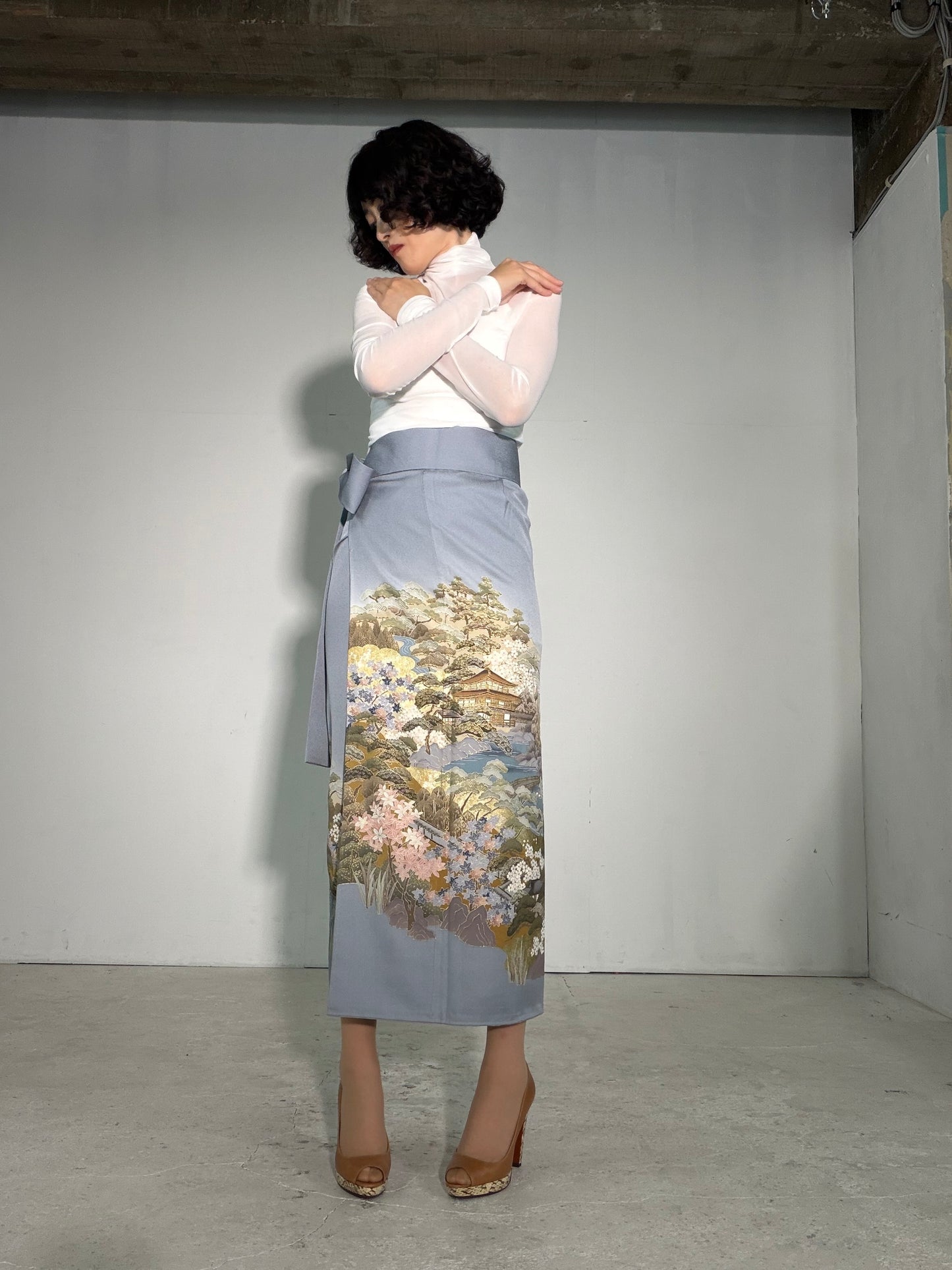IROTOME SKIRT UPCYCLED FROM JAPANESE KIMONO "IRO139"